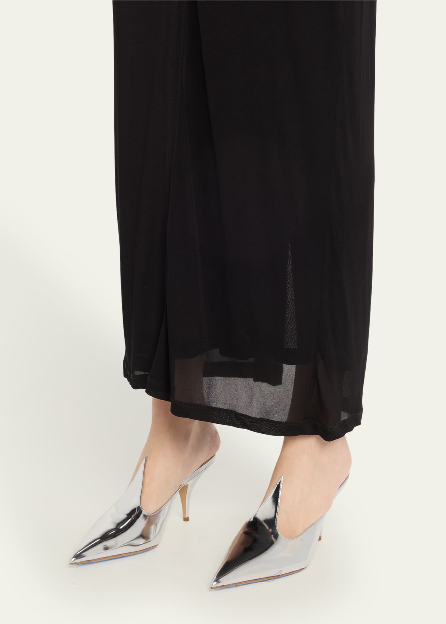Ferragamo Avril Metallic Leather Mule Pumps Image 2 of 6