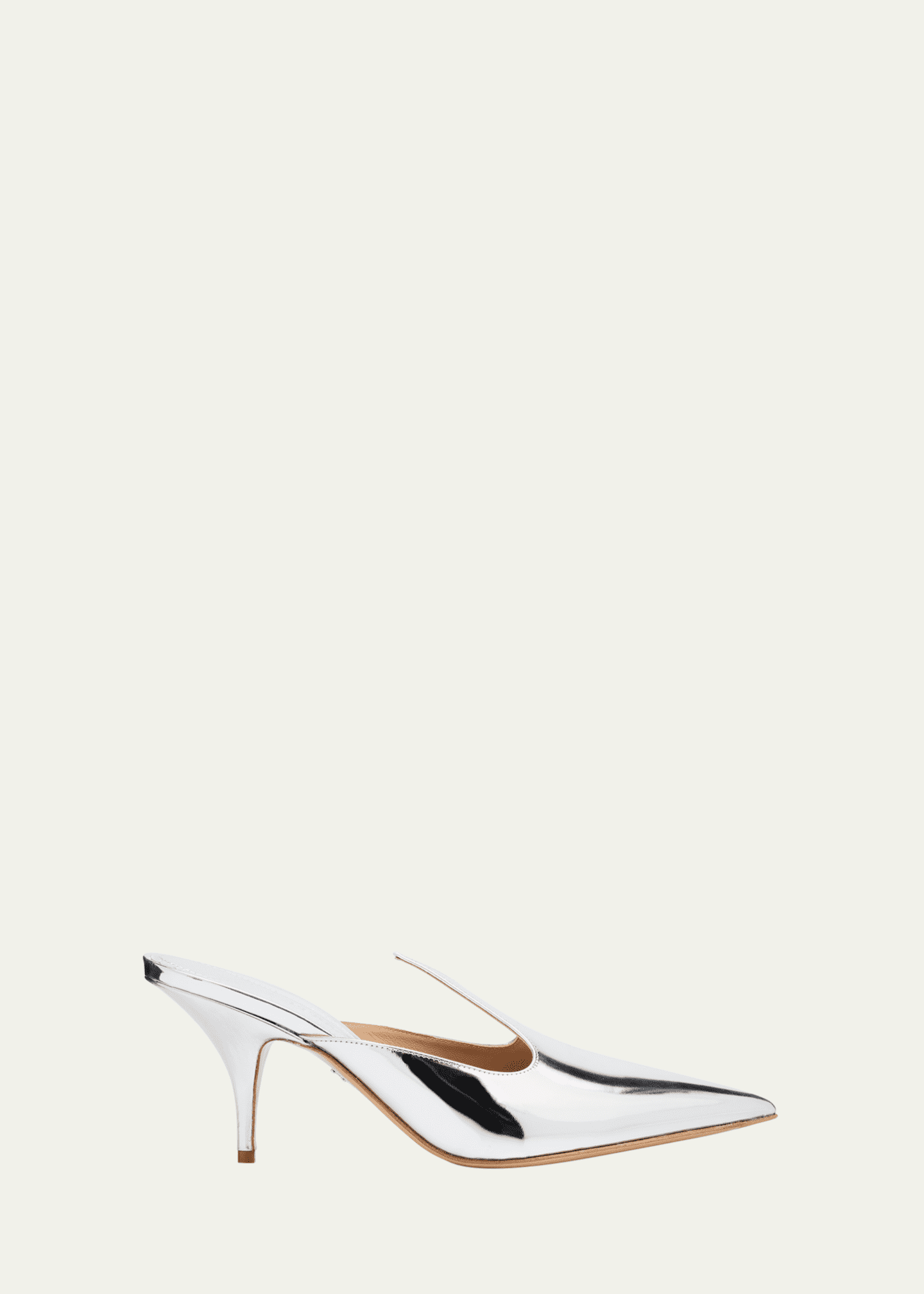 Ferragamo Avril Metallic Leather Mule Pumps Image 1 of 6