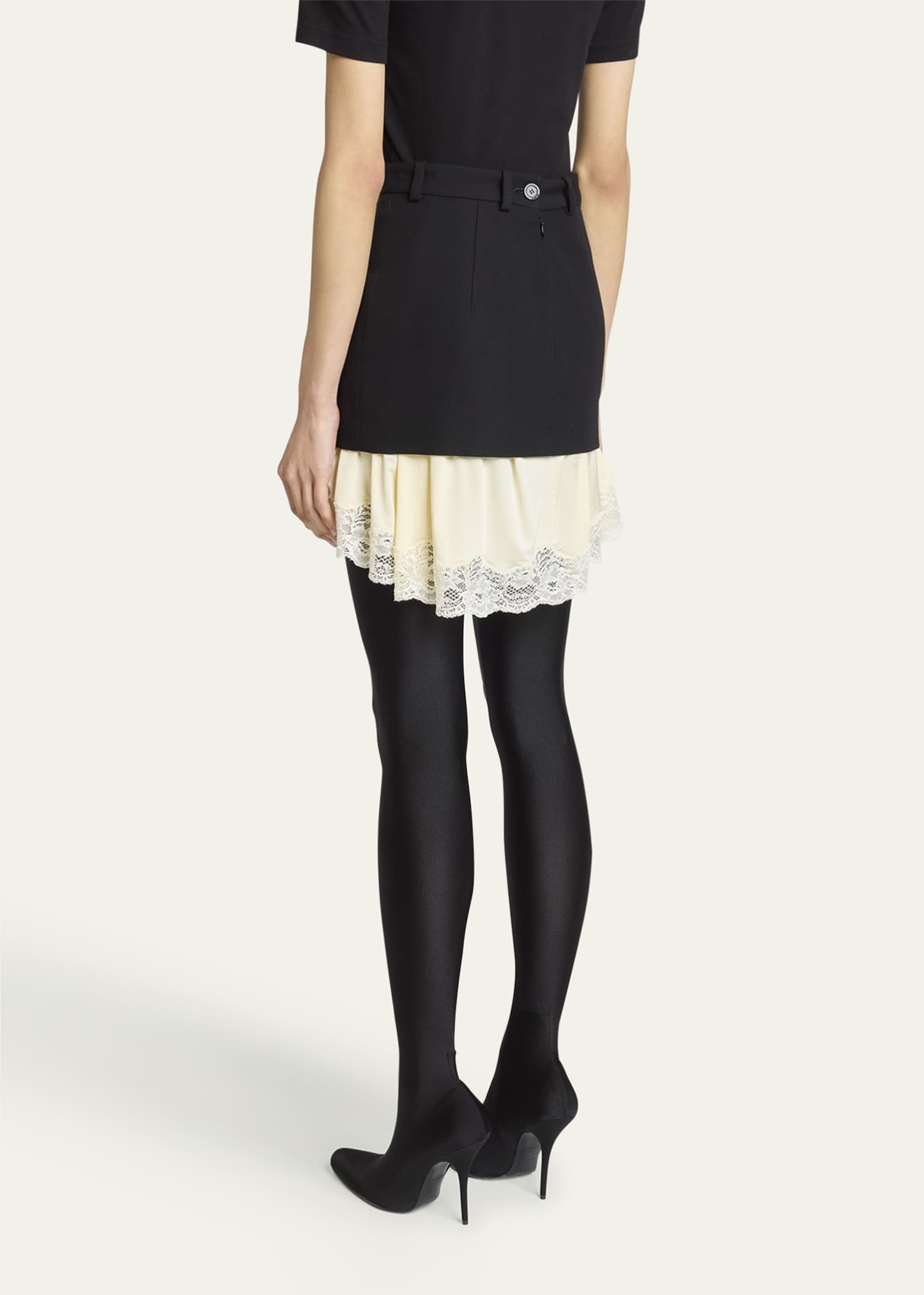 Balenciaga Lingerie Mini Tailored Wool Skirt - Bergdorf Goodman