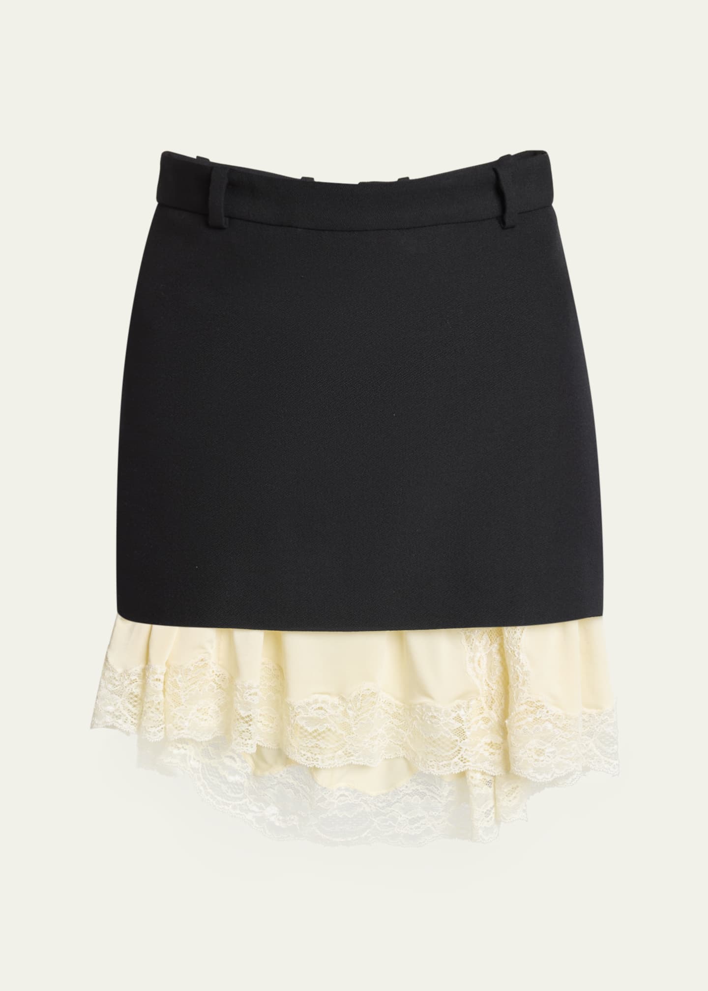 Balenciaga Lingerie Mini Tailored Wool Skirt - Bergdorf Goodman