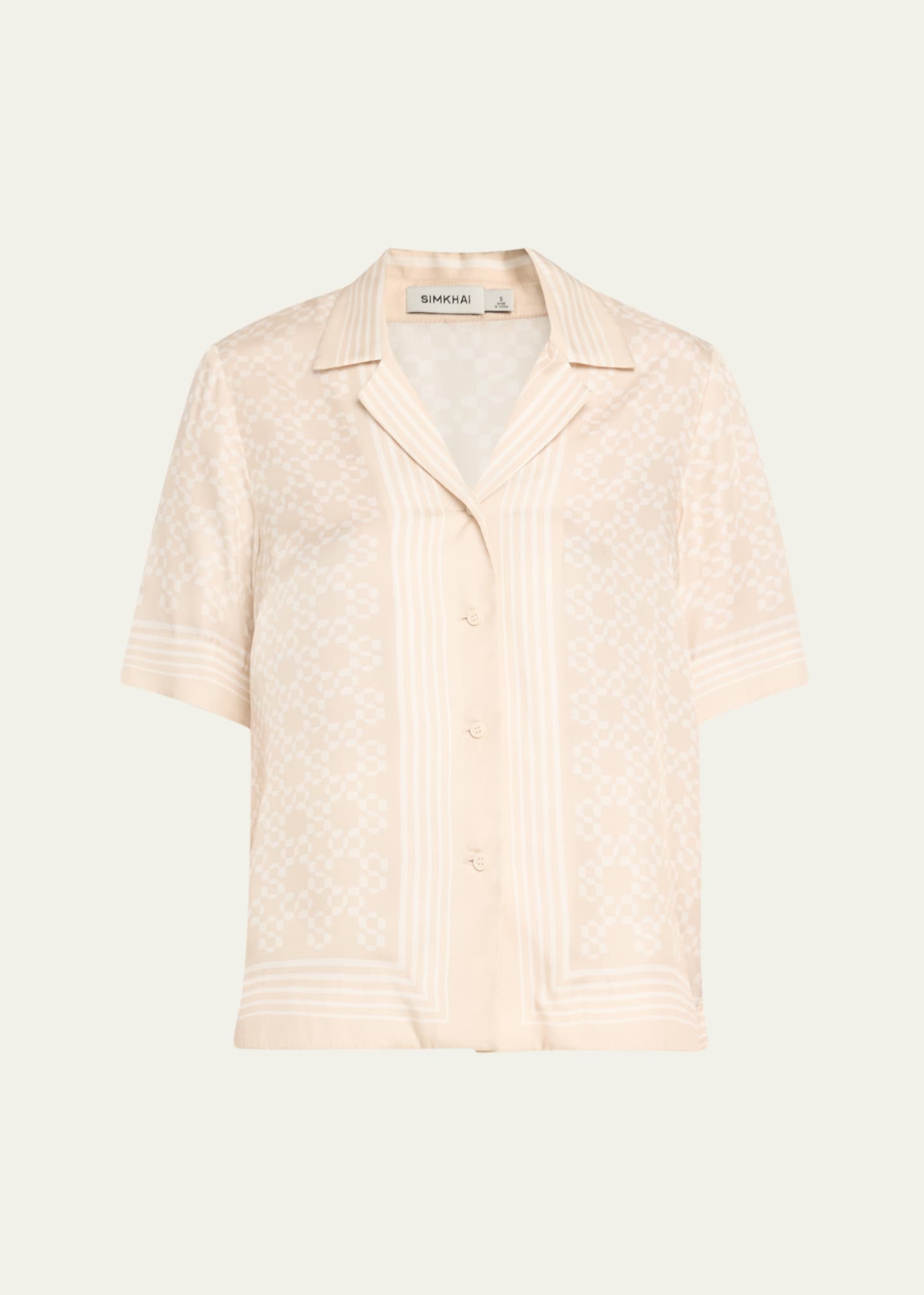 SIMKHAI Koda Button-Front Shirt Image 1 of 5