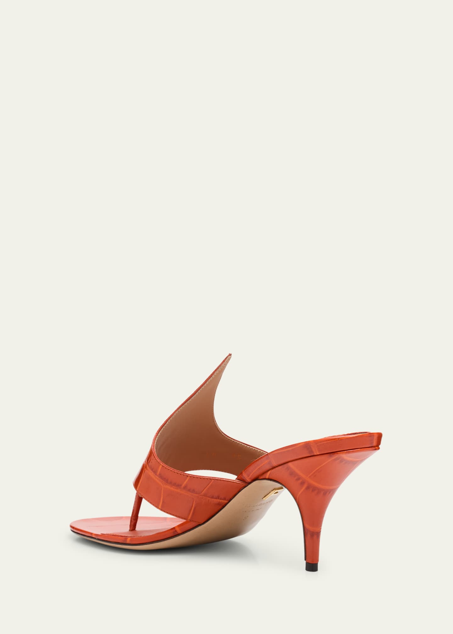Ferragamo Lyrai Croco Thong Slide Sandals Image 4 of 6