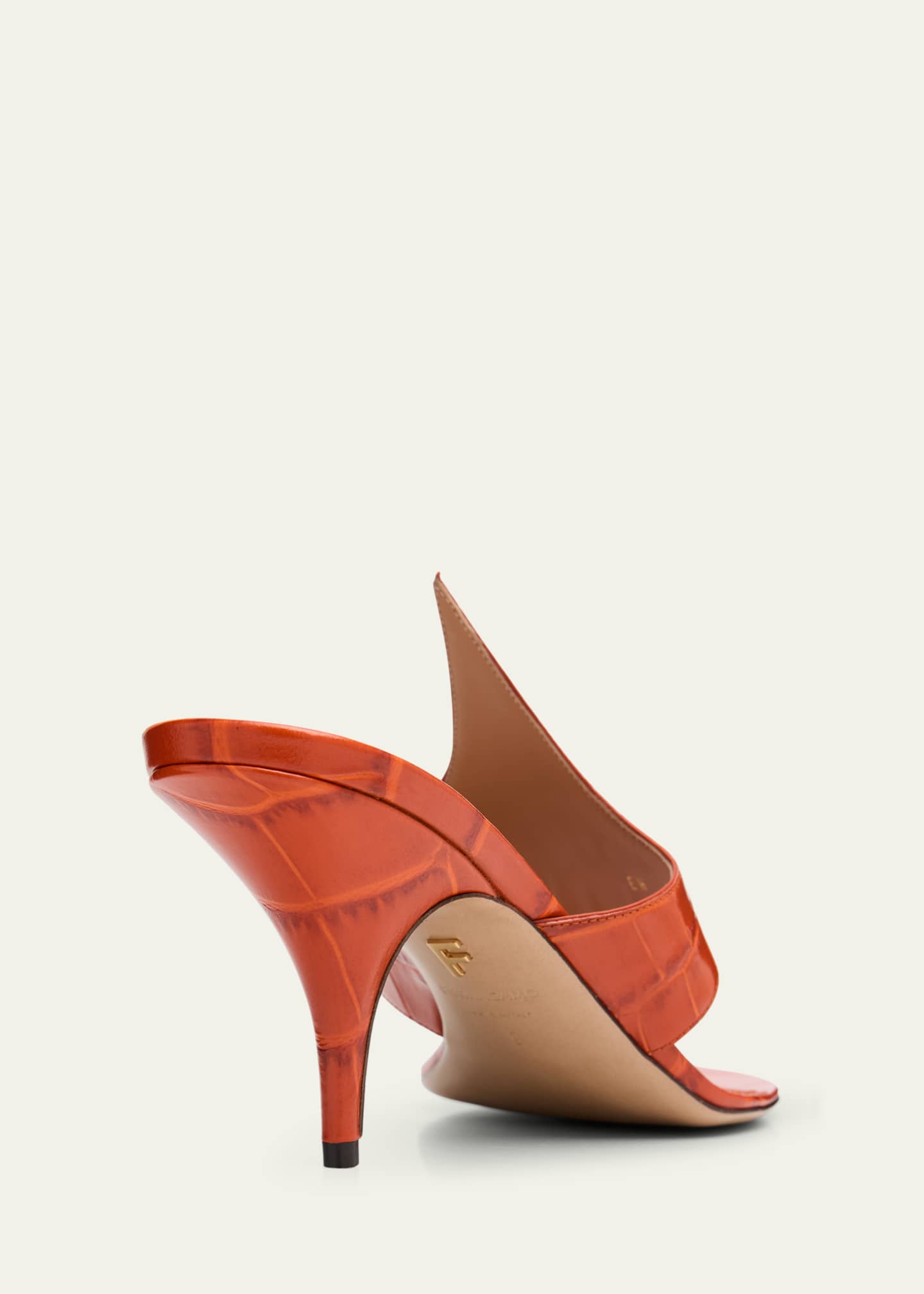Ferragamo Lyrai Croco Thong Slide Sandals Image 5 of 6