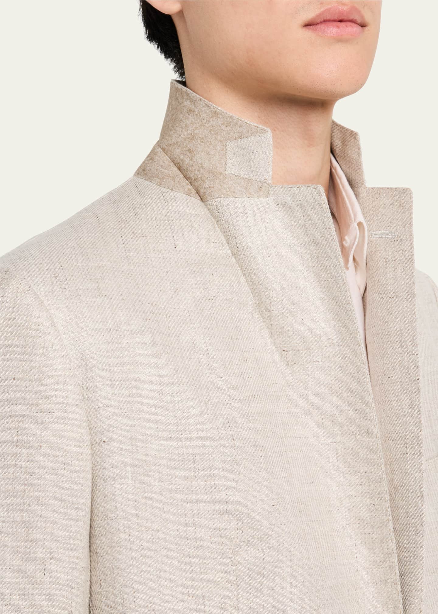 Cesare Attolini Men's Diagonal Mini-Herringbone Sport Coat Image 7 of 8