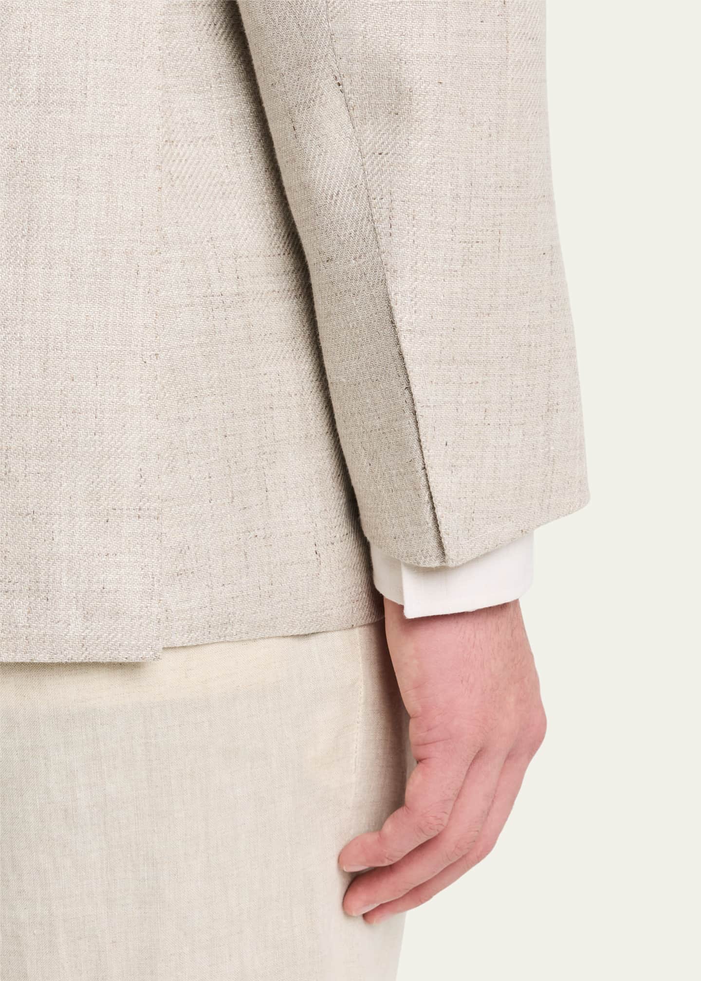 Cesare Attolini Men's Diagonal Mini-Herringbone Sport Coat Image 8 of 8