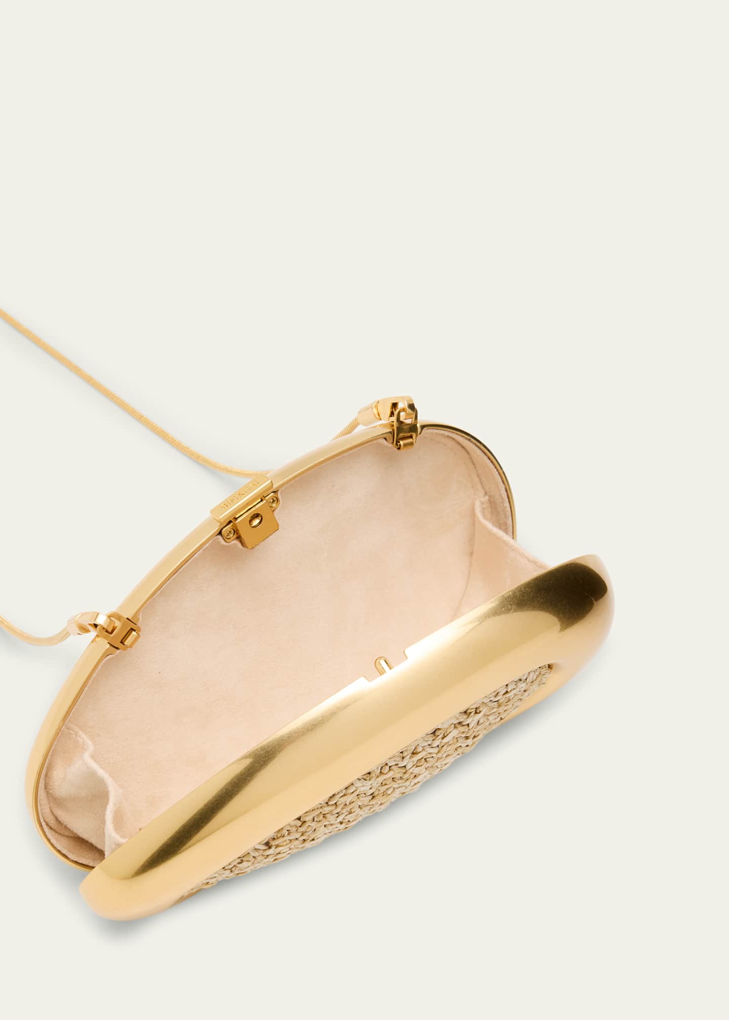 SIMKHAI Luna Oval Woven Clutch Bag Image 4 of 6