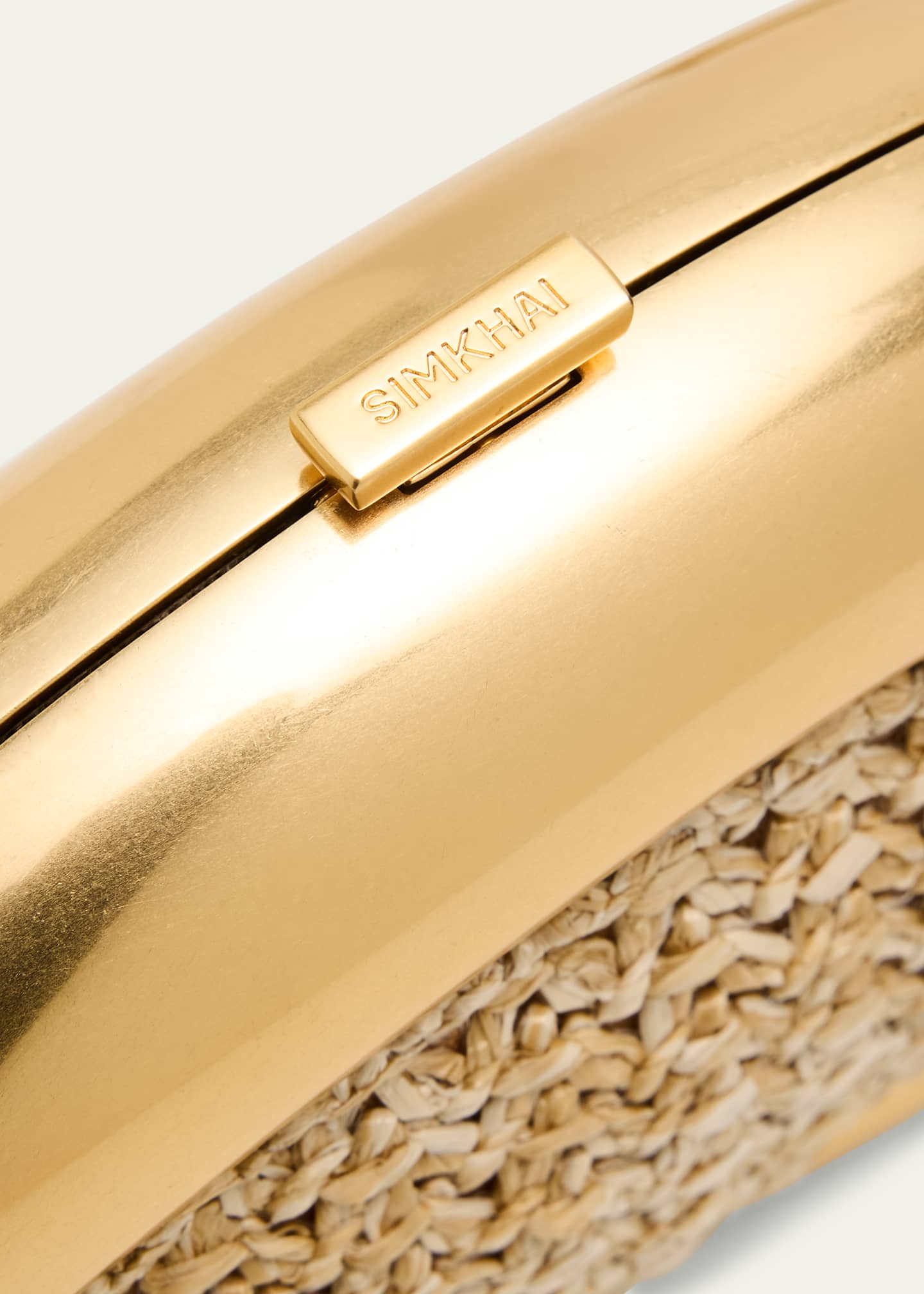 SIMKHAI Luna Oval Woven Clutch Bag Image 6 of 6