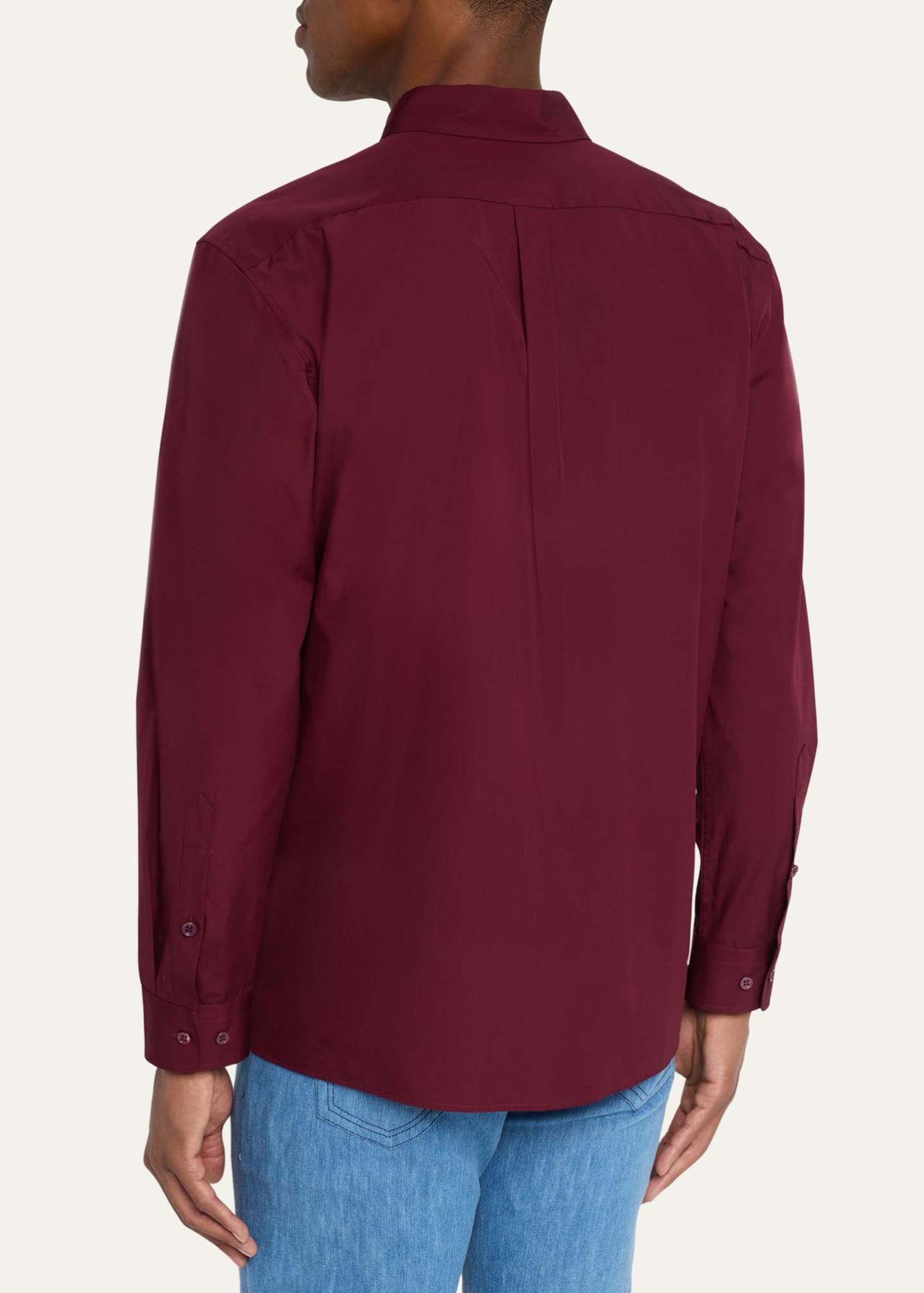 Gabriela Hearst Men's Nicolas Cotton Concealed-Placket Sport Shirt Image 3 of 5