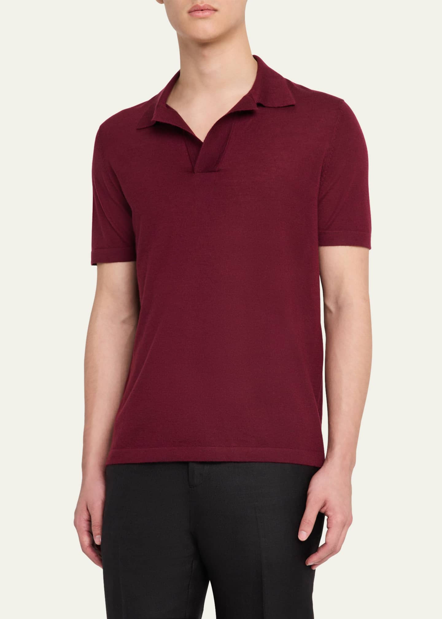 Gabriela Hearst Men's Stendhal Cashmere Knit Polo Shirt Image 4 of 5