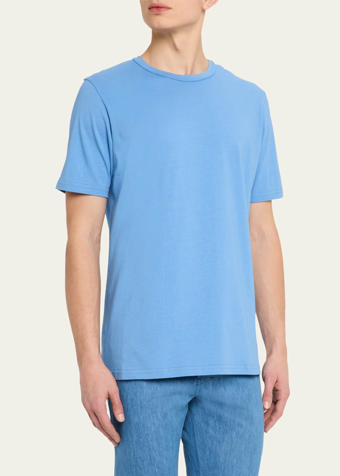 Gabriela Hearst Men's Bandeira Fine Cotton Jersey Crewneck T-Shirt Image 4 of 5