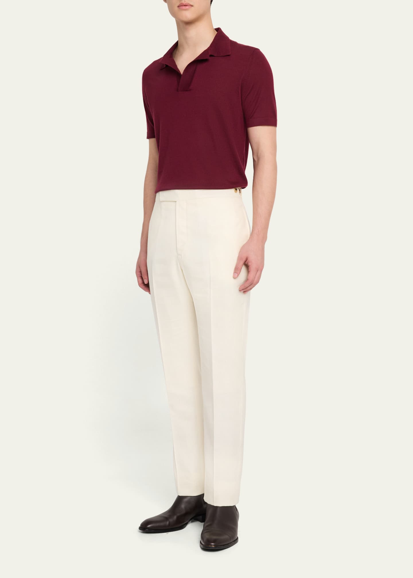 Gabriela Hearst Men's Sebastian Straight-Fit Pants Image 2 of 5