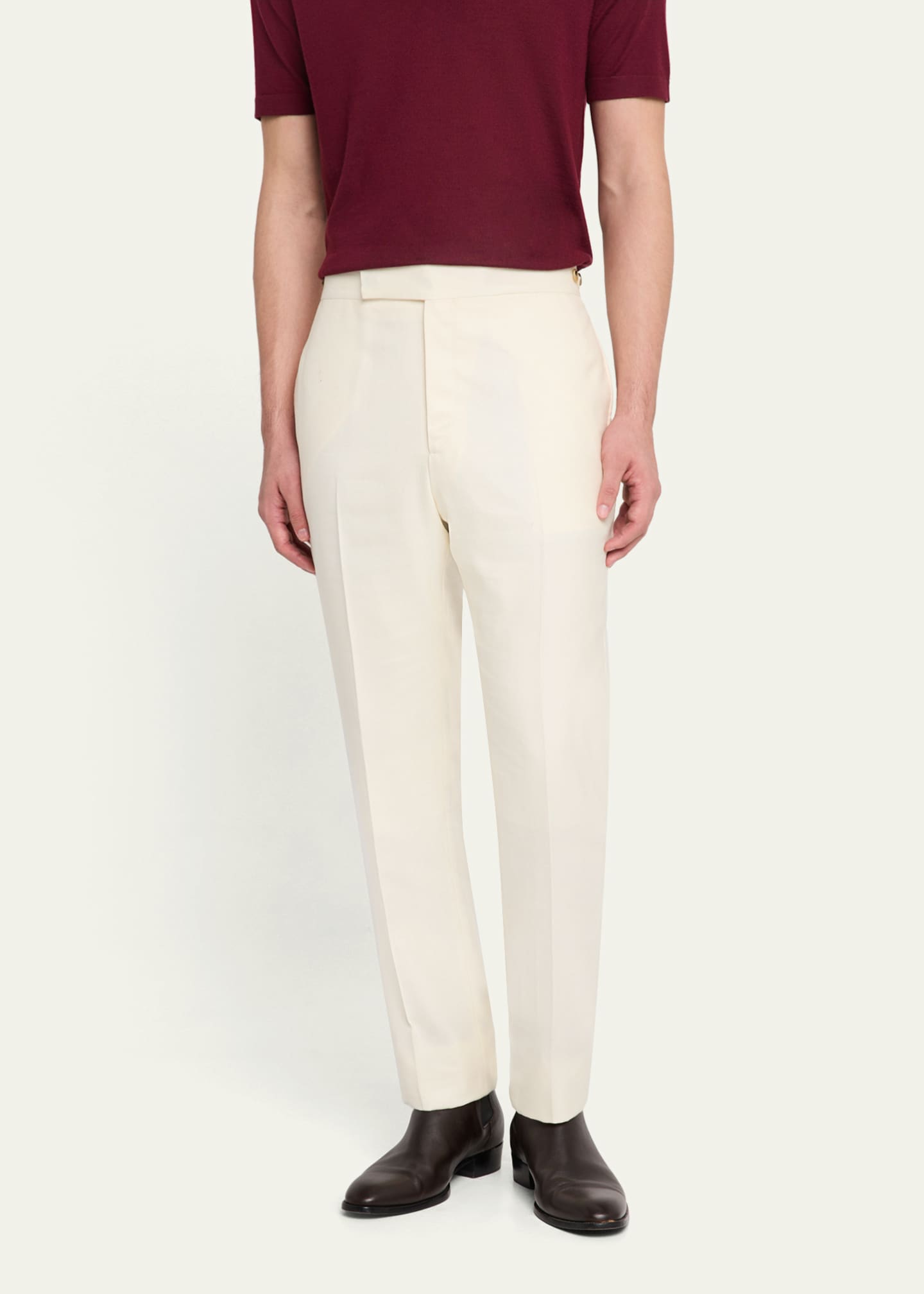 Gabriela Hearst Men's Sebastian Straight-Fit Pants Image 4 of 5