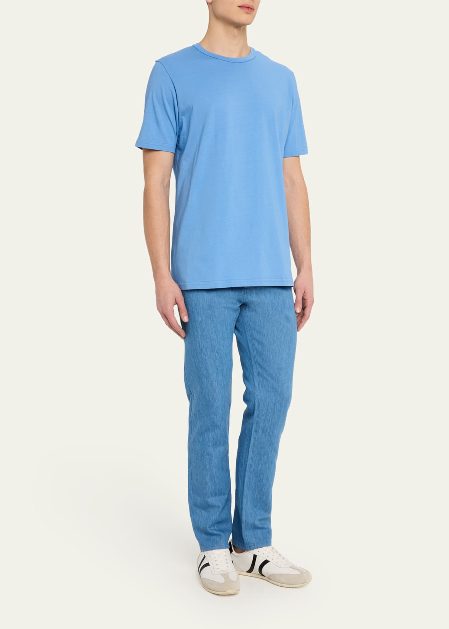 Gabriela Hearst Men's Anthony Cotton-Linen Denim Pants Image 2 of 2