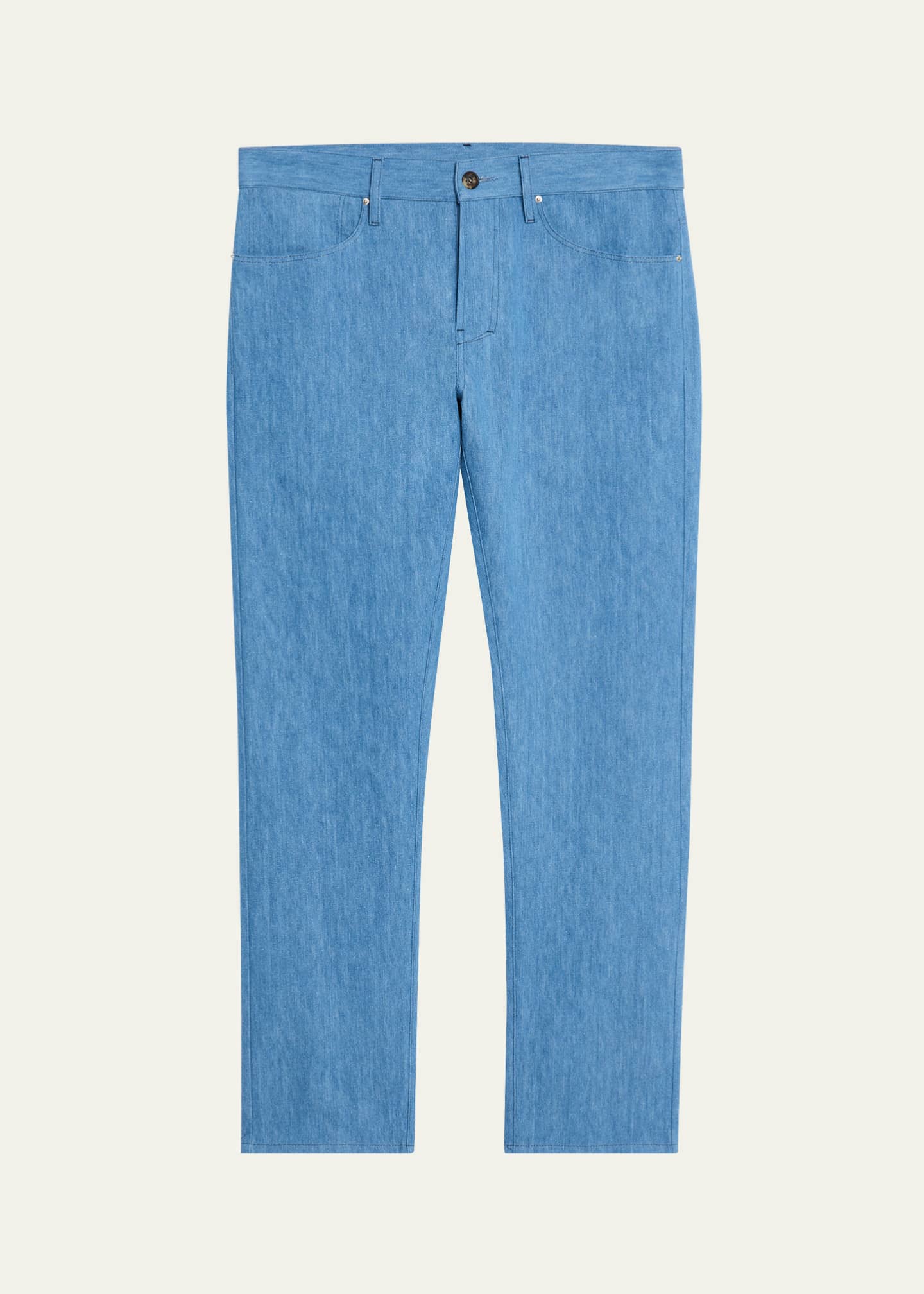 Gabriela Hearst Men's Anthony Cotton-Linen Denim Pants Image 1 of 2