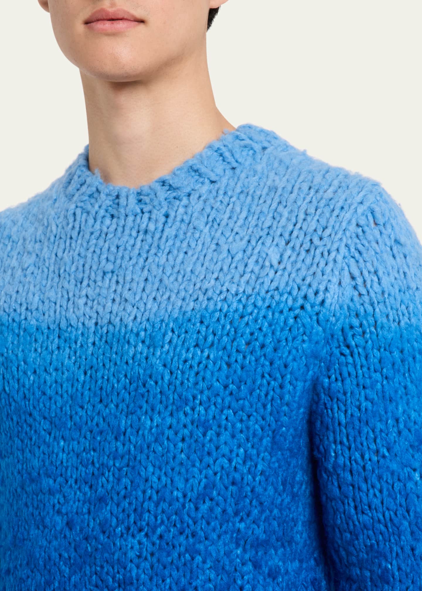 Gabriela Hearst Men's Aion Cashmere Dip-Dye Knit Crewneck Sweater Image 5 of 5