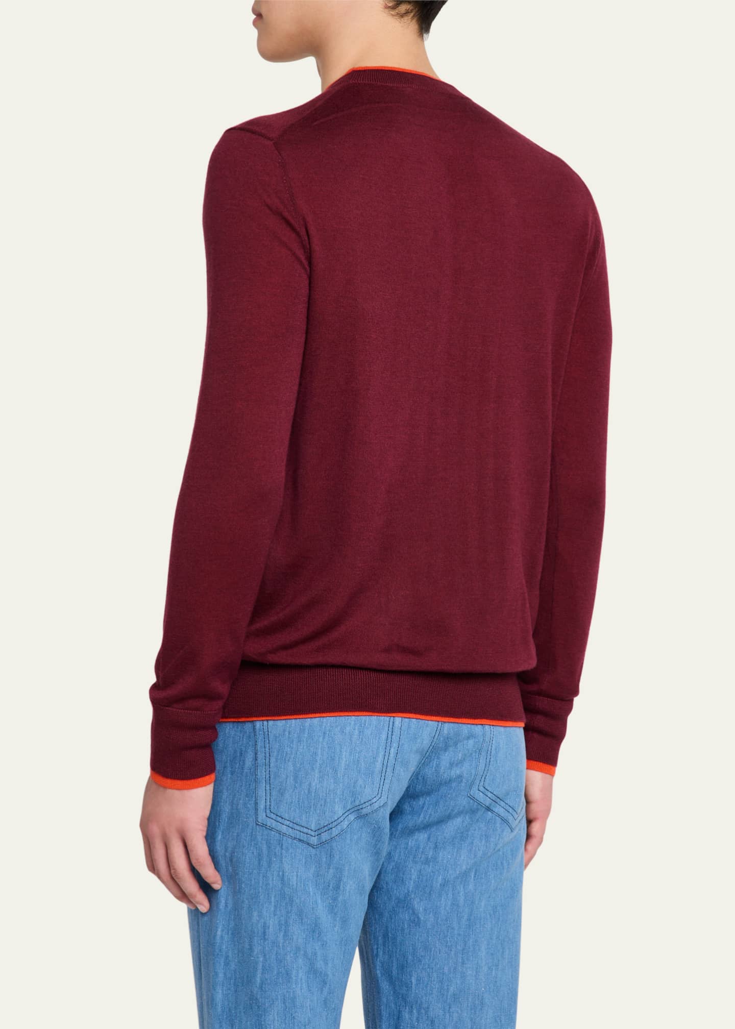 Gabriela Hearst Men's Wells Cashmere and Silk Knit Crewneck Sweater Image 3 of 5