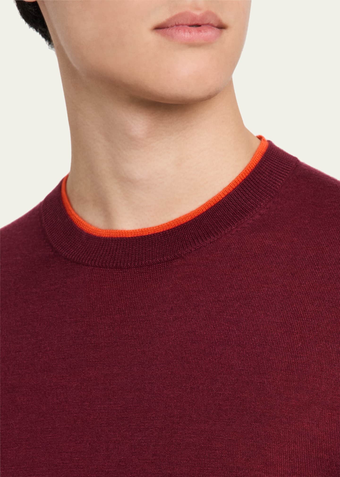 Gabriela Hearst Men's Wells Cashmere and Silk Knit Crewneck Sweater Image 5 of 5
