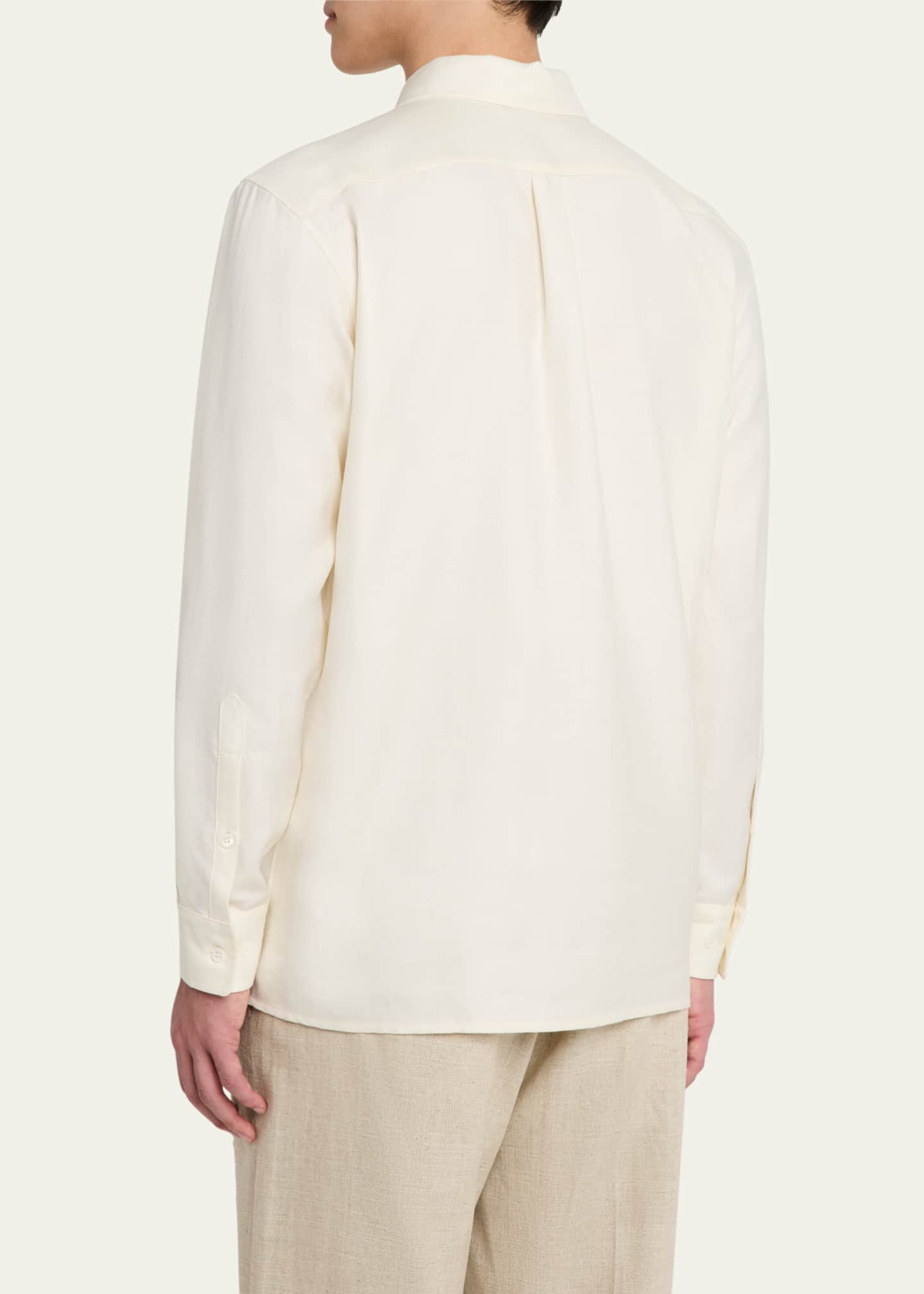 Gabriela Hearst Men's Nicolas Concealed-Placket Sport Shirt Image 3 of 5