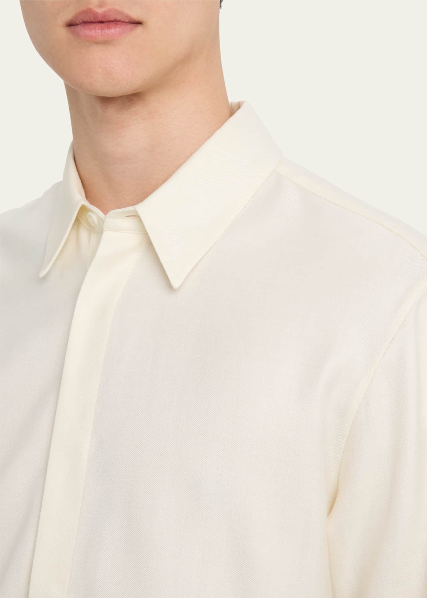 Gabriela Hearst Men's Nicolas Concealed-Placket Sport Shirt Image 5 of 5