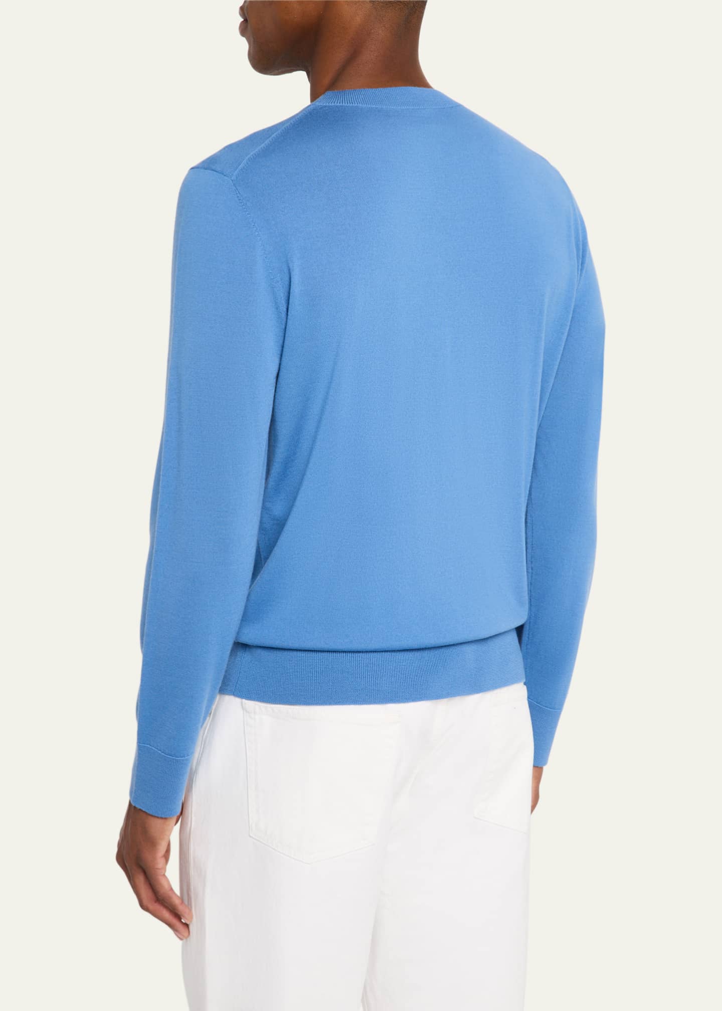 Gabriela Hearst Men's Palco Knit Merino Wool Crewneck Sweater Image 3 of 5