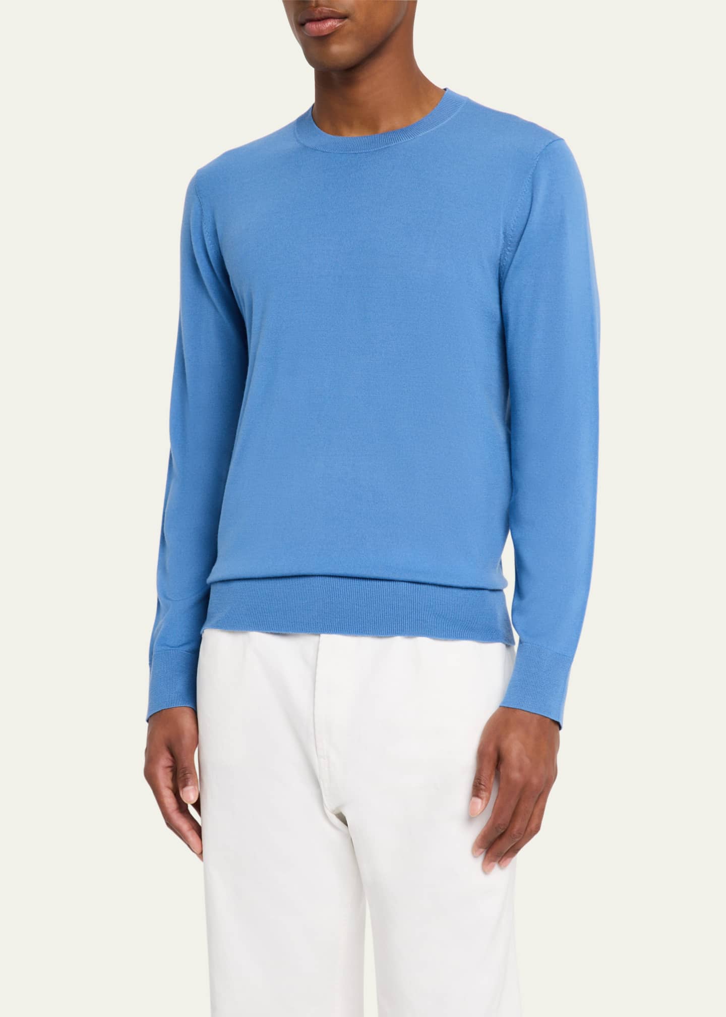 Gabriela Hearst Men's Palco Knit Merino Wool Crewneck Sweater Image 4 of 5
