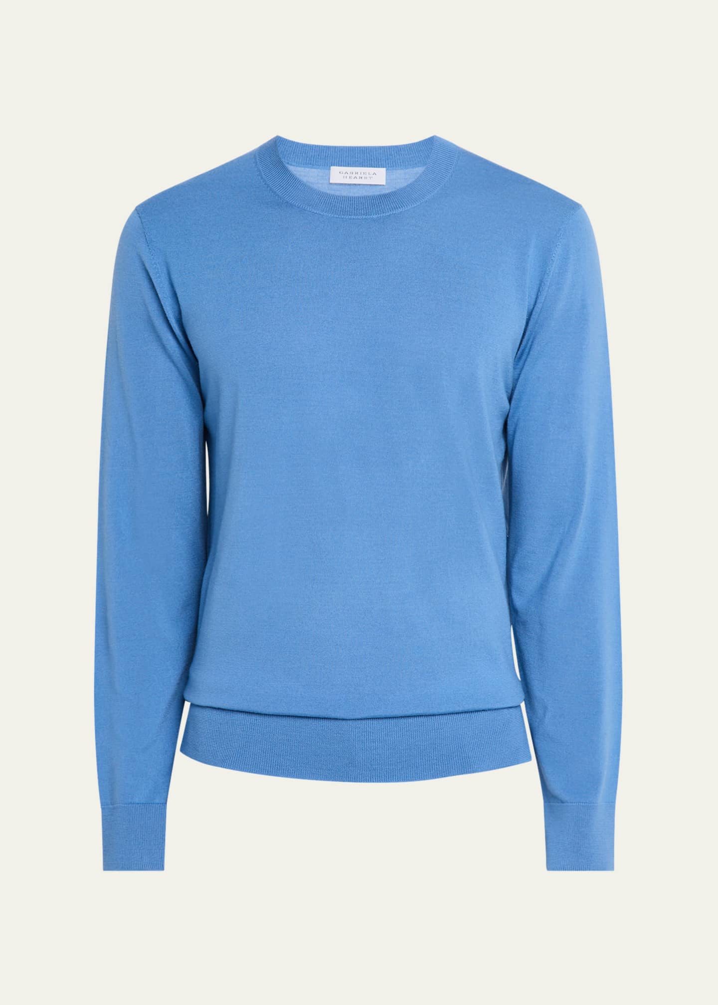 Gabriela Hearst Men's Palco Knit Merino Wool Crewneck Sweater Image 1 of 5
