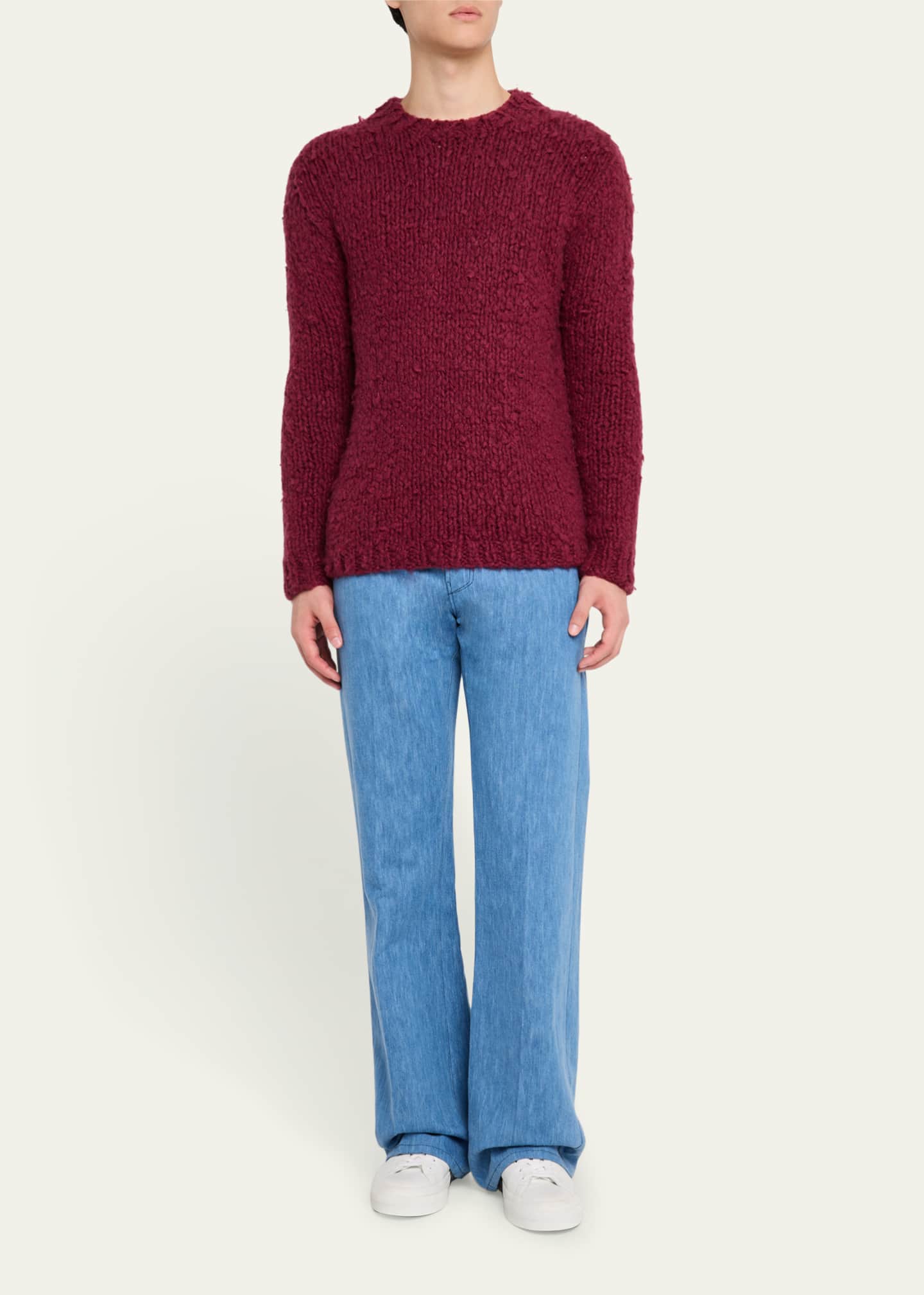 Gabriela Hearst Men's Lawrence Cashmere Knit Crewneck Sweater Image 2 of 5