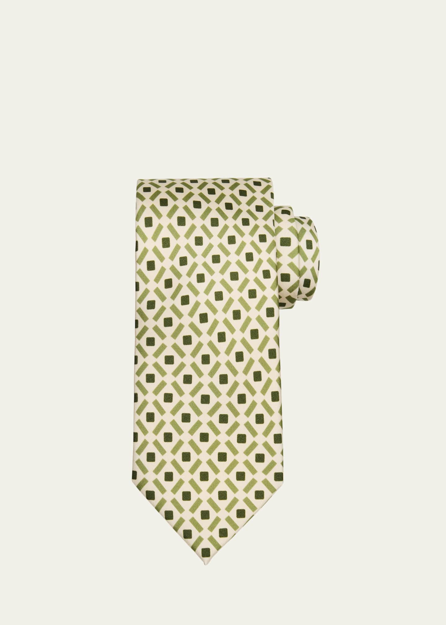 Petronius 1926 Men's Neat Geometric Silk Tie
