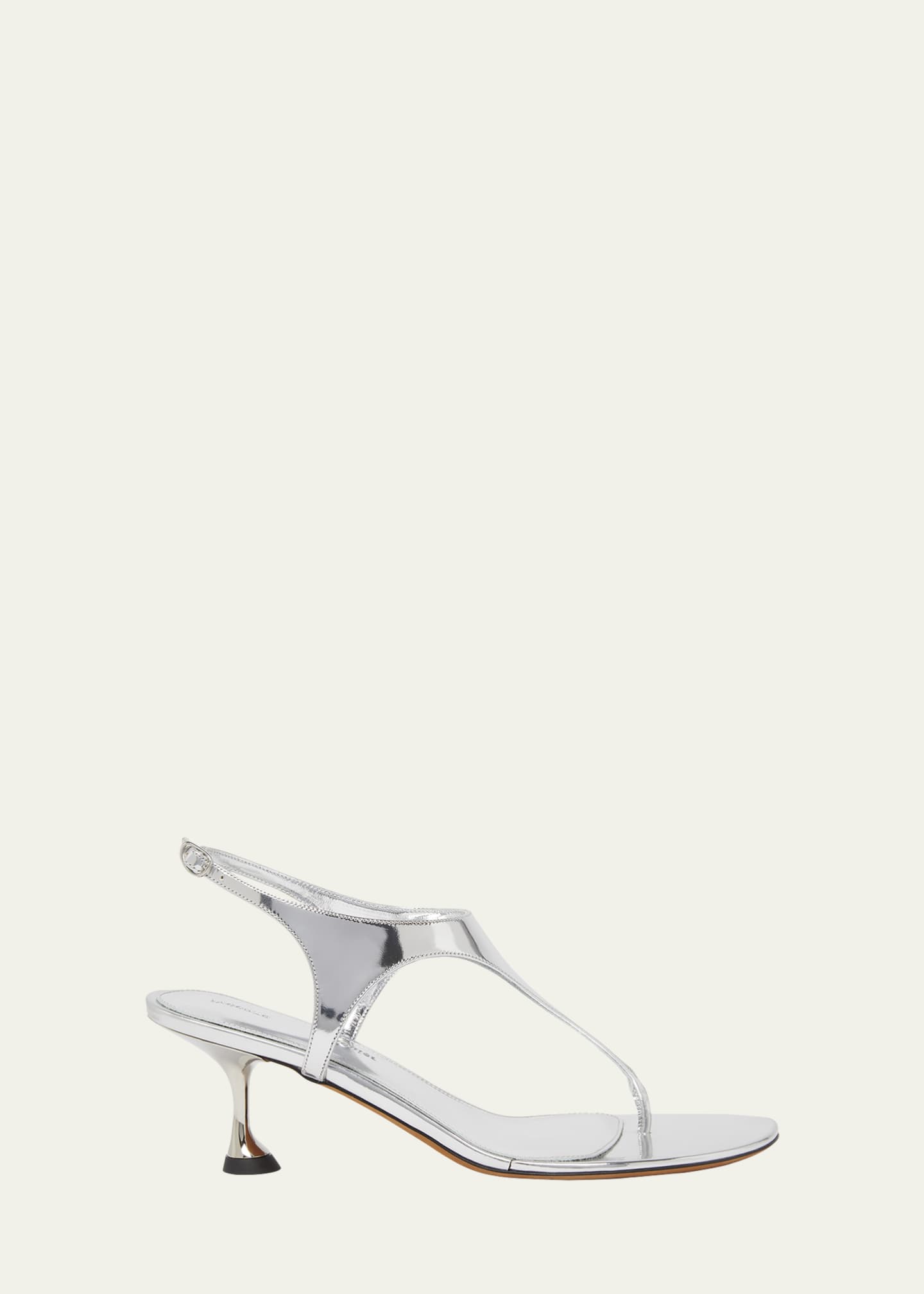 Proenza Schouler Metallic Leather Kitten-Heel Thong Sandals Image 1 of 4
