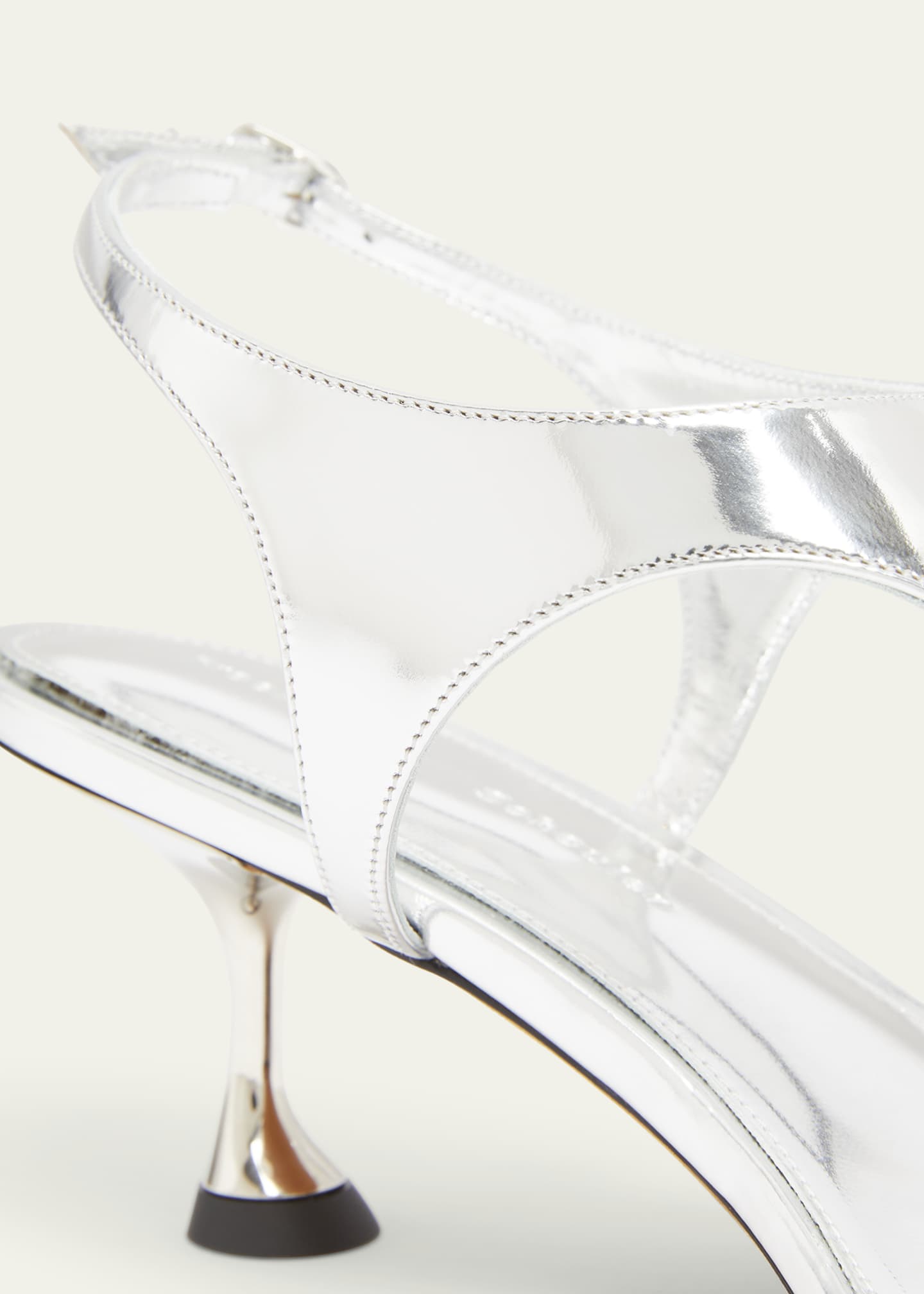 Proenza Schouler Metallic Leather Kitten-Heel Thong Sandals Image 3 of 4