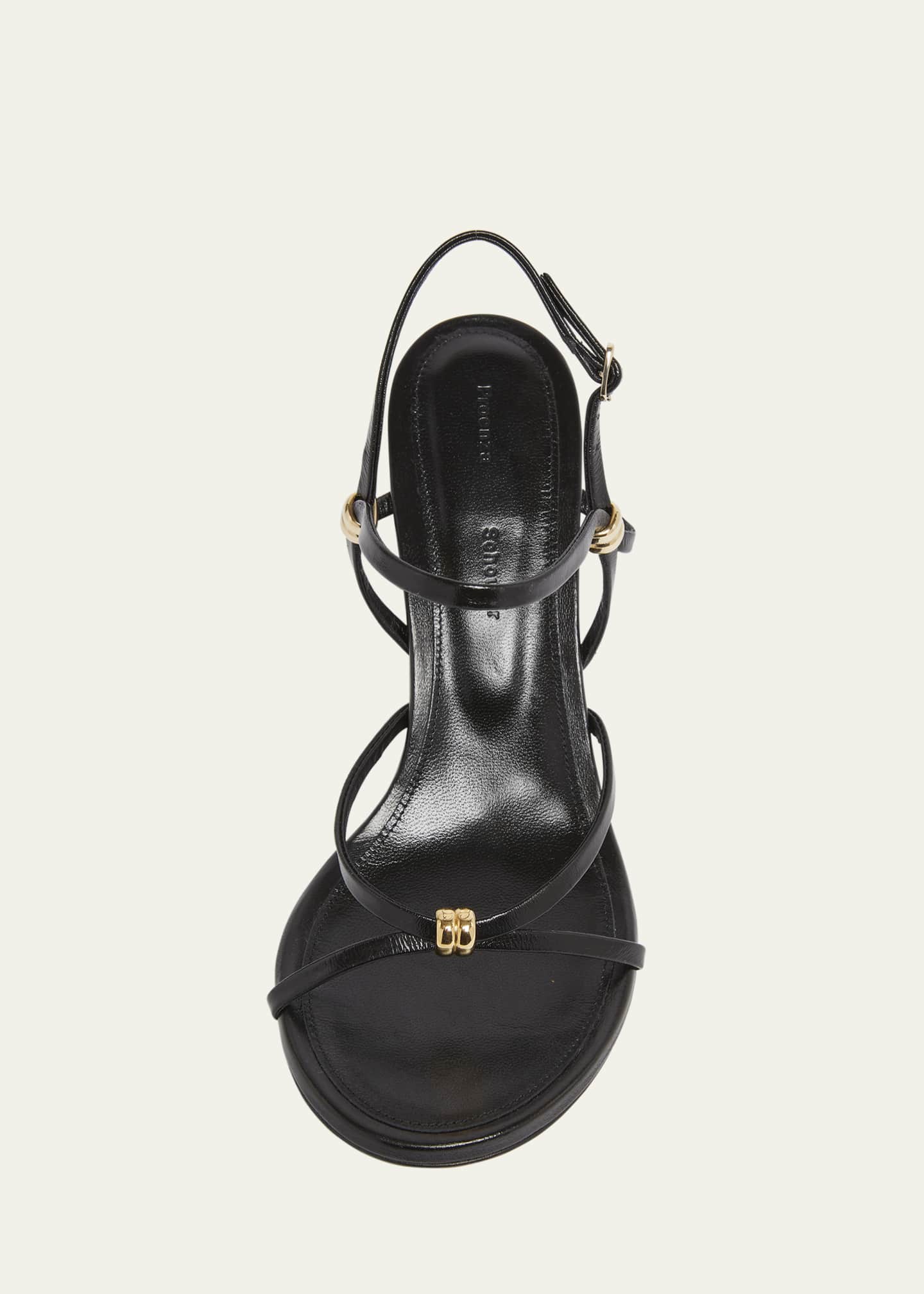 Proenza Schouler Coil Buckle Ankle-Strap Leather Wedge Sandals Image 4 of 4