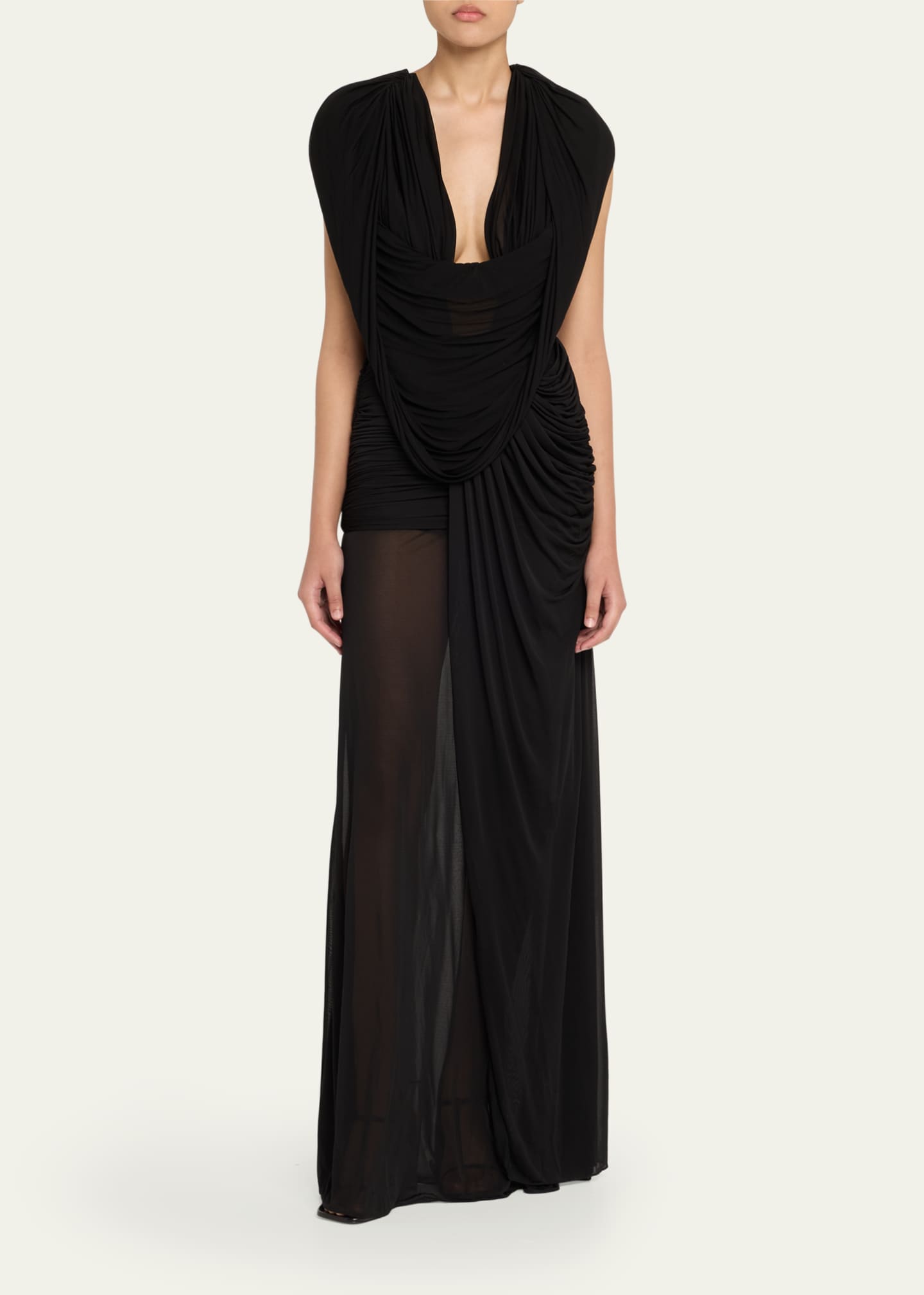 Christopher Esber Ripple Draped Double-Layer Gown Image 2 of 5