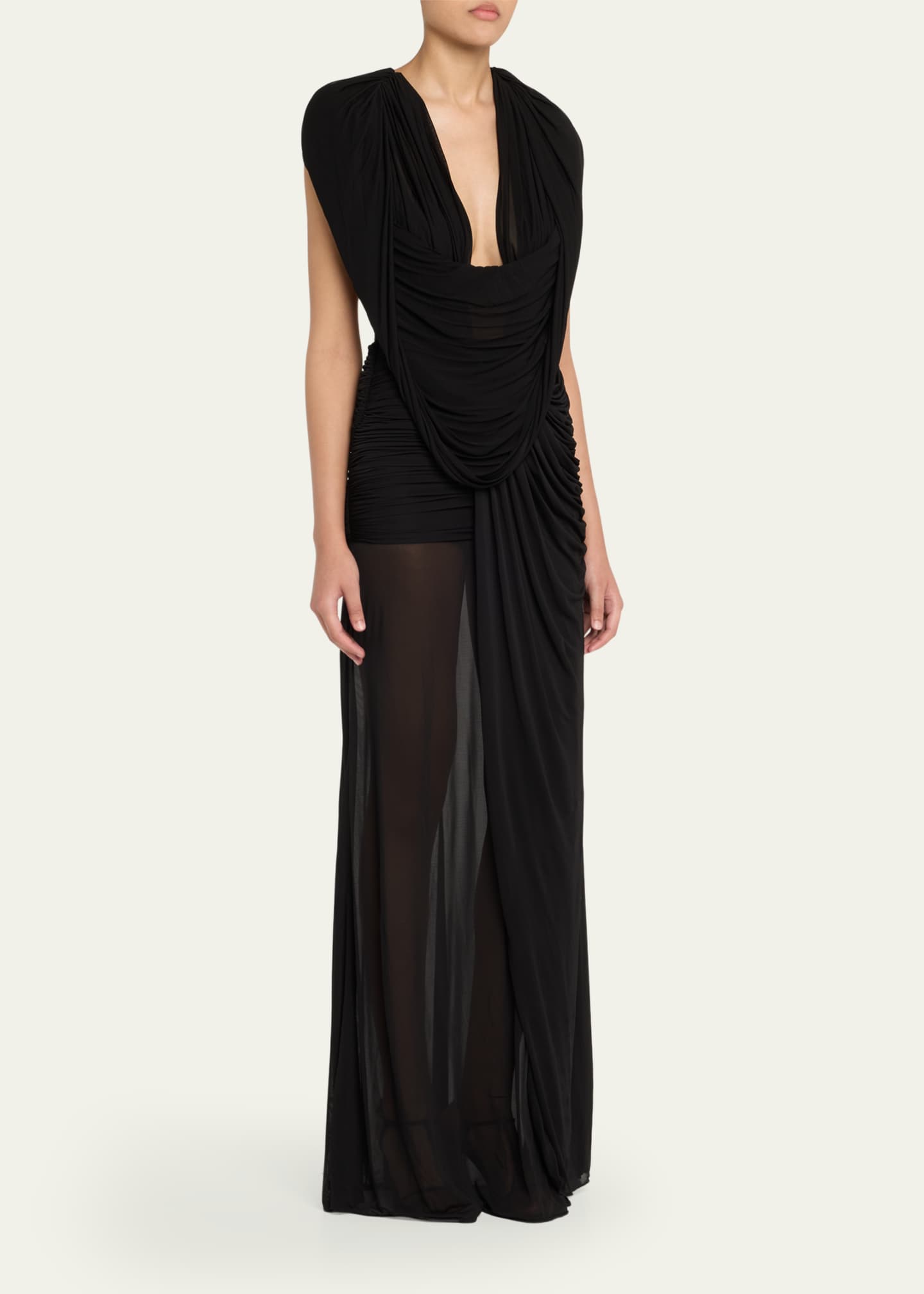 Christopher Esber Ripple Draped Double-Layer Gown Image 4 of 5