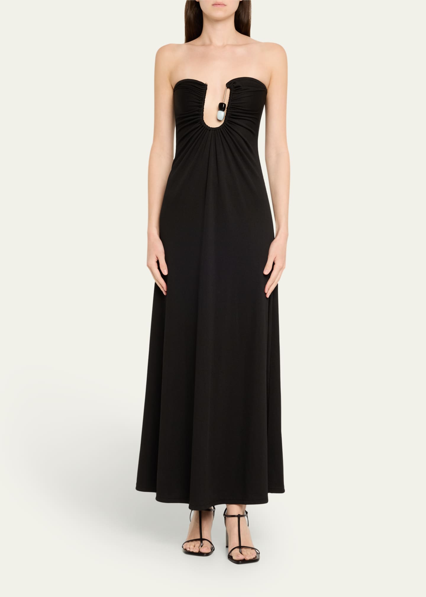 Christopher Esber Helix Crystal Ribbed Strapless Dress Image 2 of 5