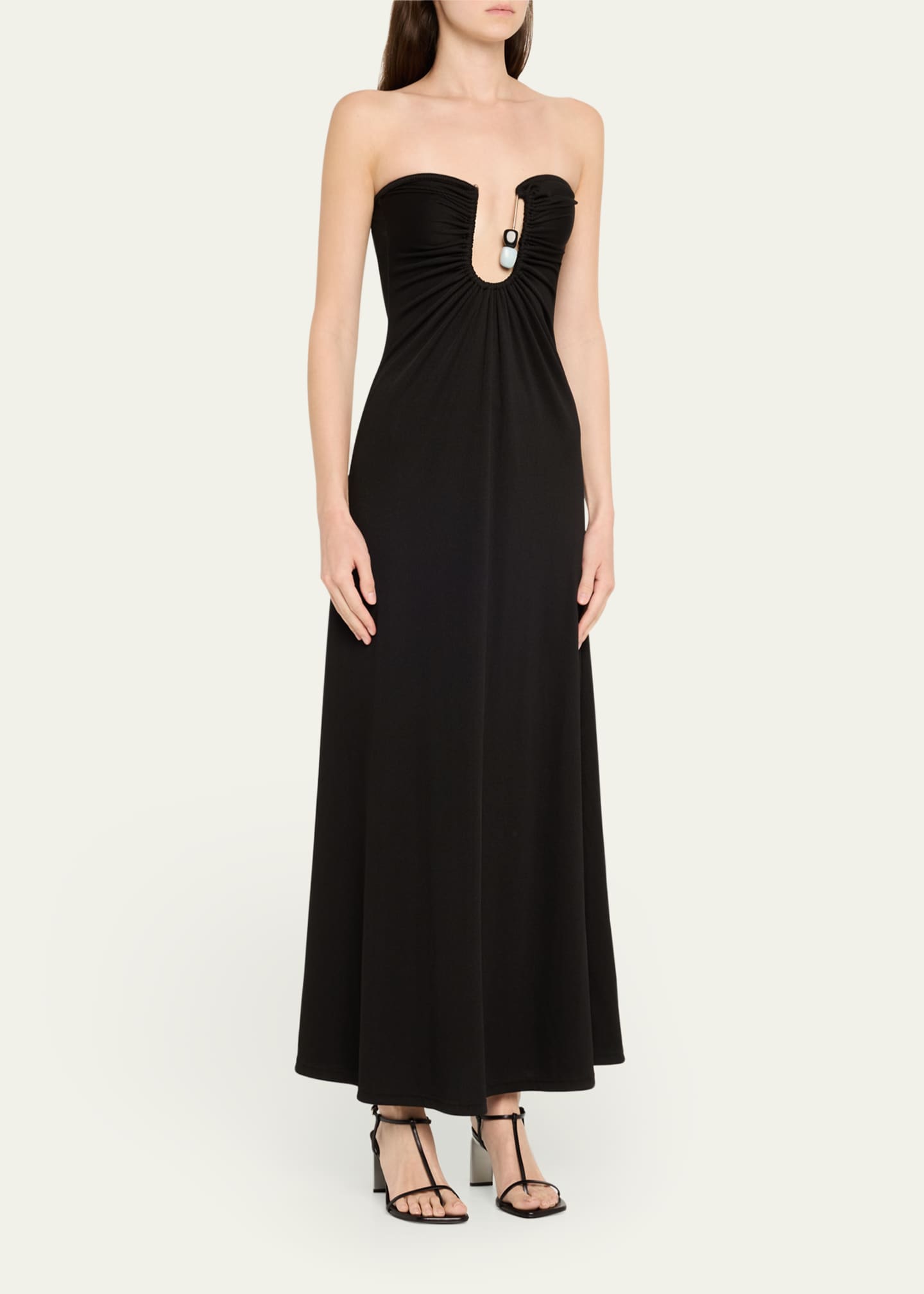 Christopher Esber Helix Crystal Ribbed Strapless Dress Image 4 of 5