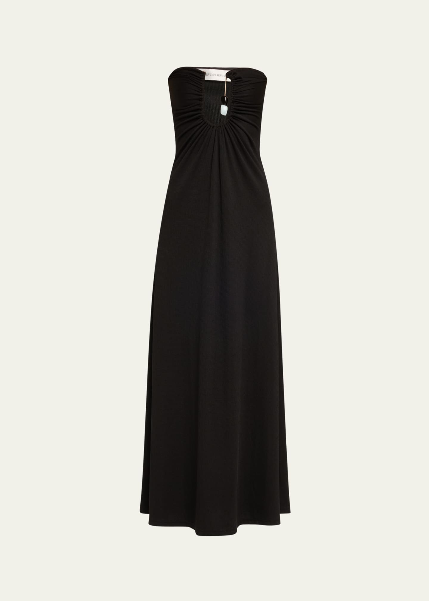 Christopher Esber Helix Crystal Ribbed Strapless Dress Image 1 of 5