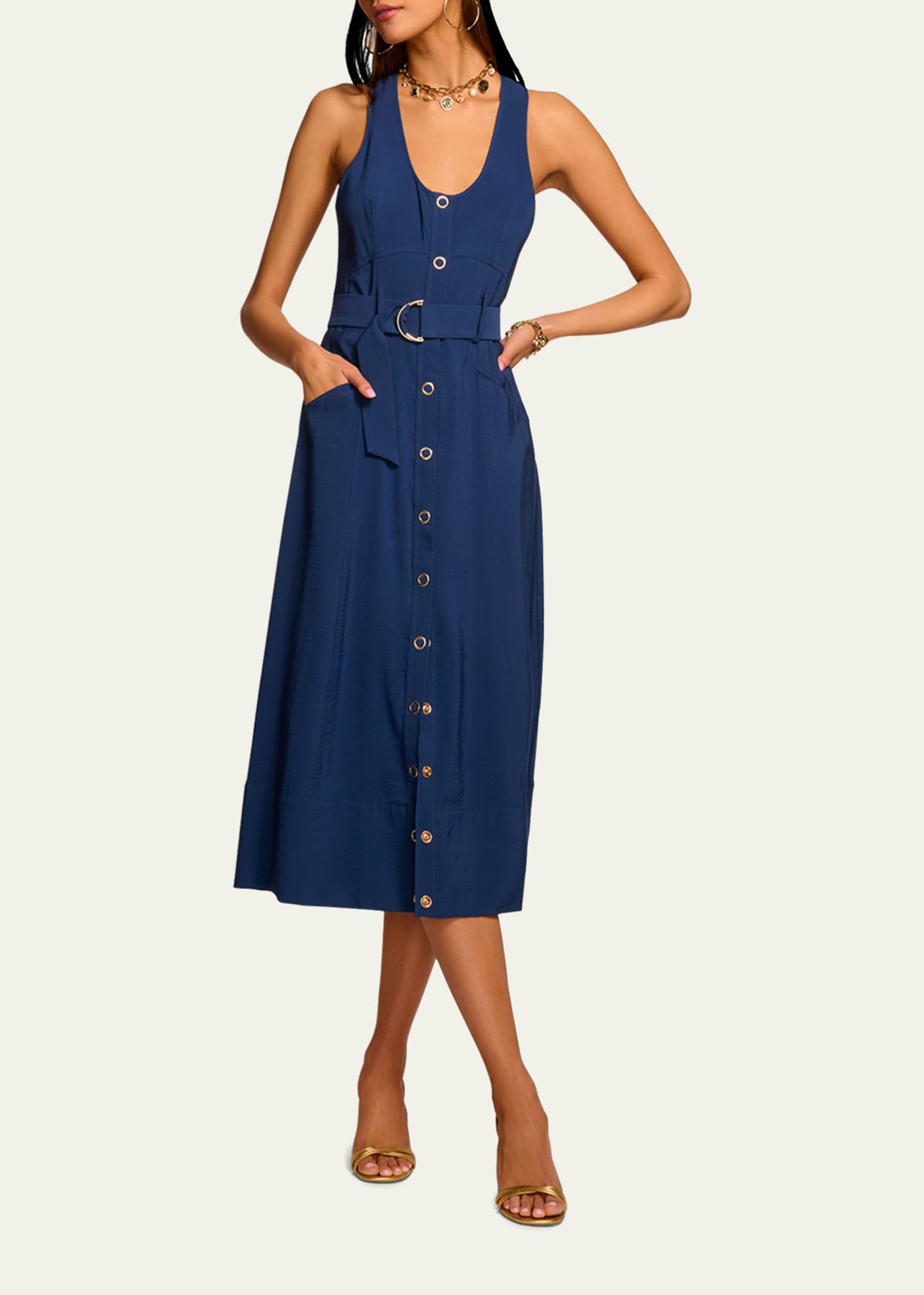 Ramy Brook Nomi Belted Midi Dress Image 2 of 4