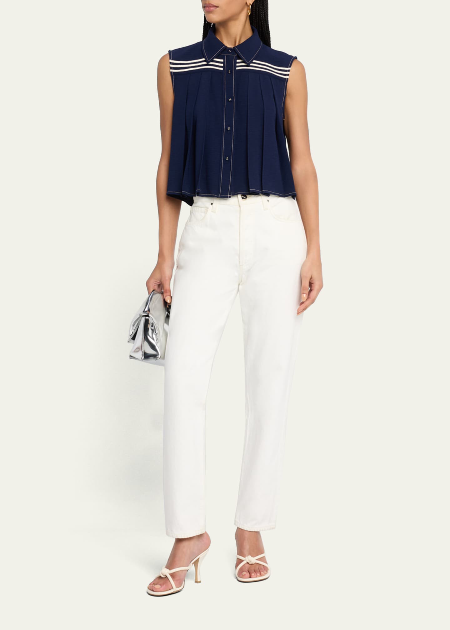 Ramy Brook Laura Pleated Blouse Image 2 of 5