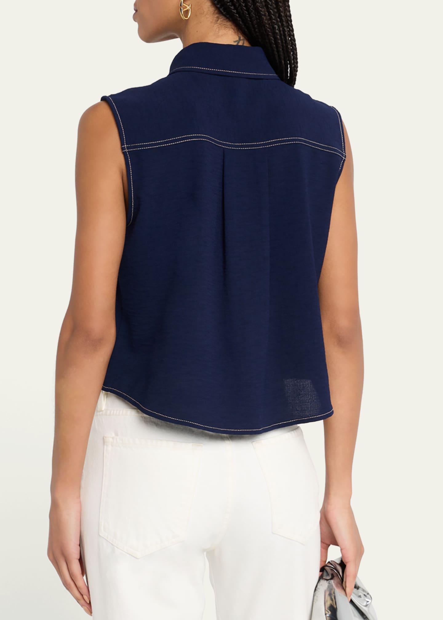 Ramy Brook Laura Pleated Blouse Image 3 of 5