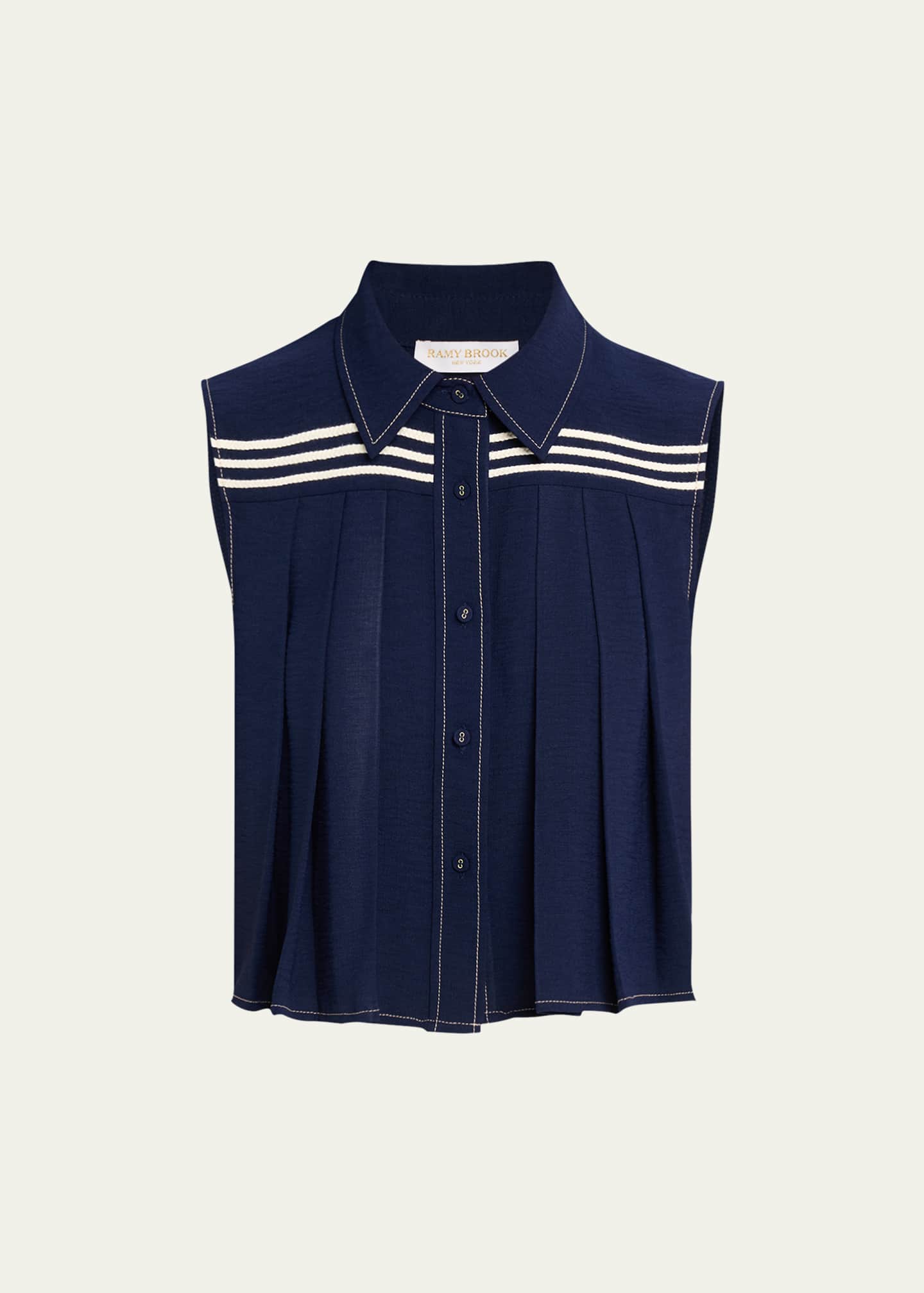 Ramy Brook Laura Pleated Blouse Image 1 of 5