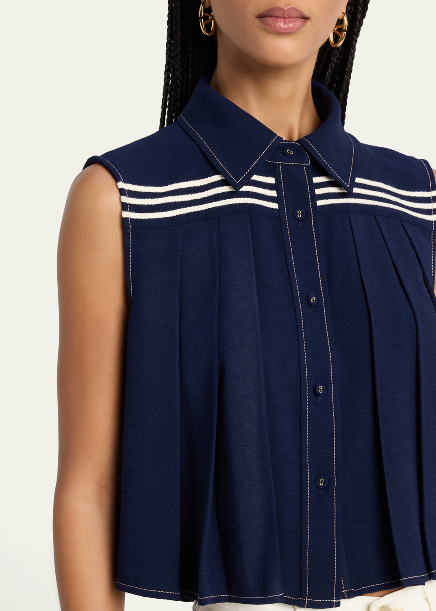 Ramy Brook Laura Pleated Blouse Image 5 of 5