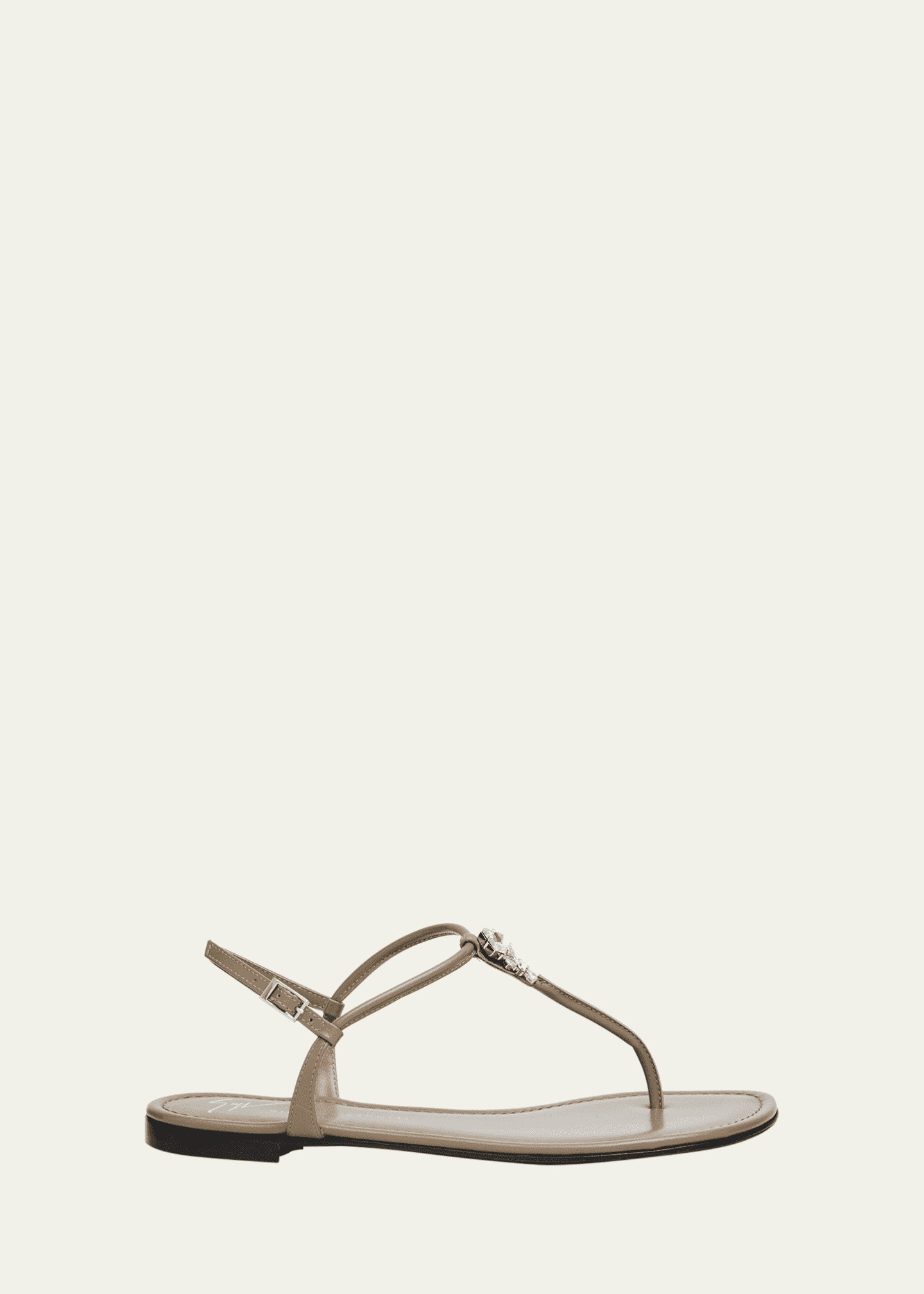 Giuseppe Zanotti Crystal Leather Thong Sandals Image 1 of 6