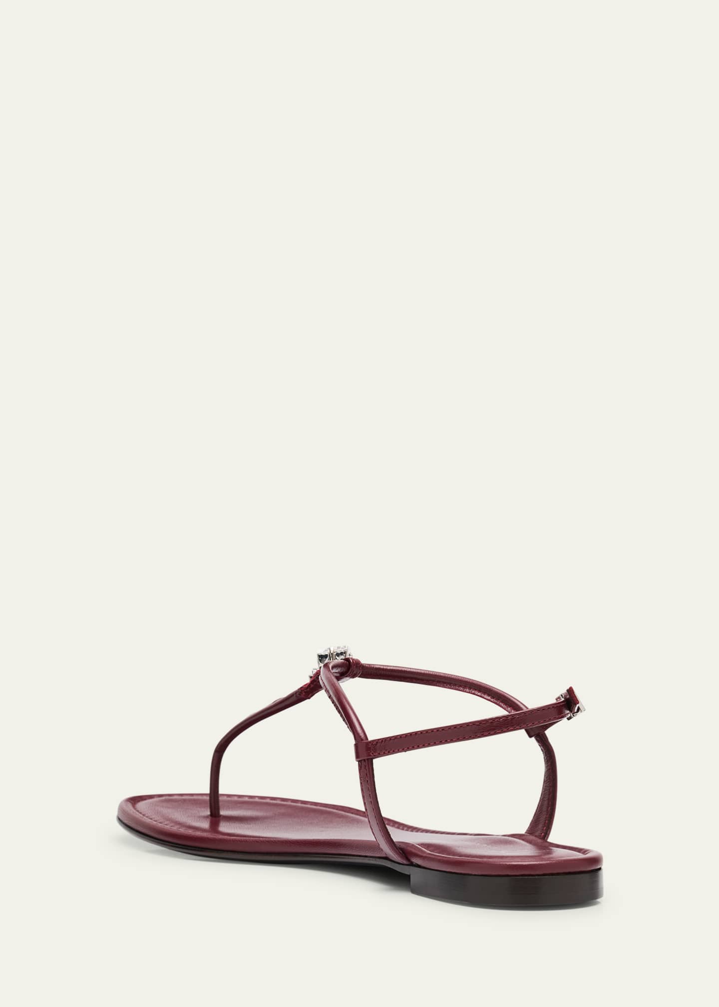 Giuseppe Zanotti Crystal Leather Thong Sandals Image 4 of 6