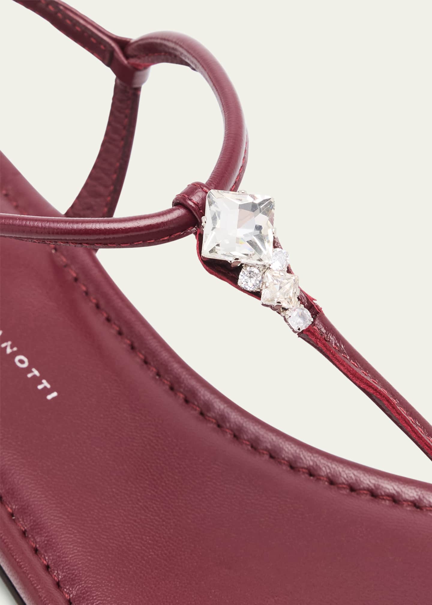 Giuseppe Zanotti Crystal Leather Thong Sandals Image 5 of 6