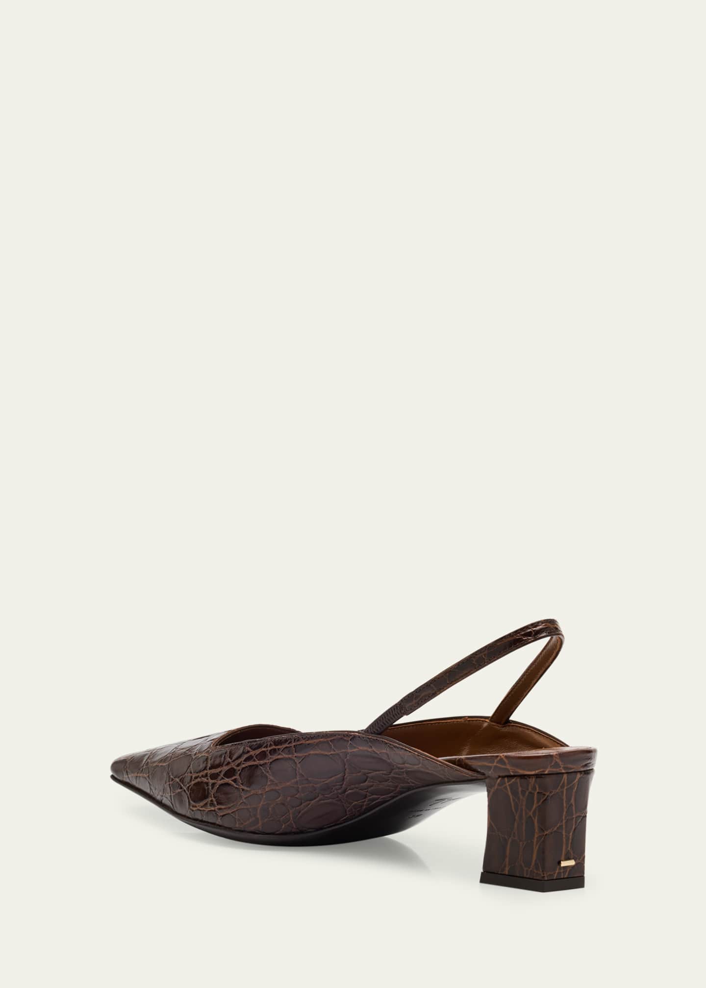 Giuseppe Zanotti Morpheus Croc-Printed Leather Slingback Pumps Image 4 of 6