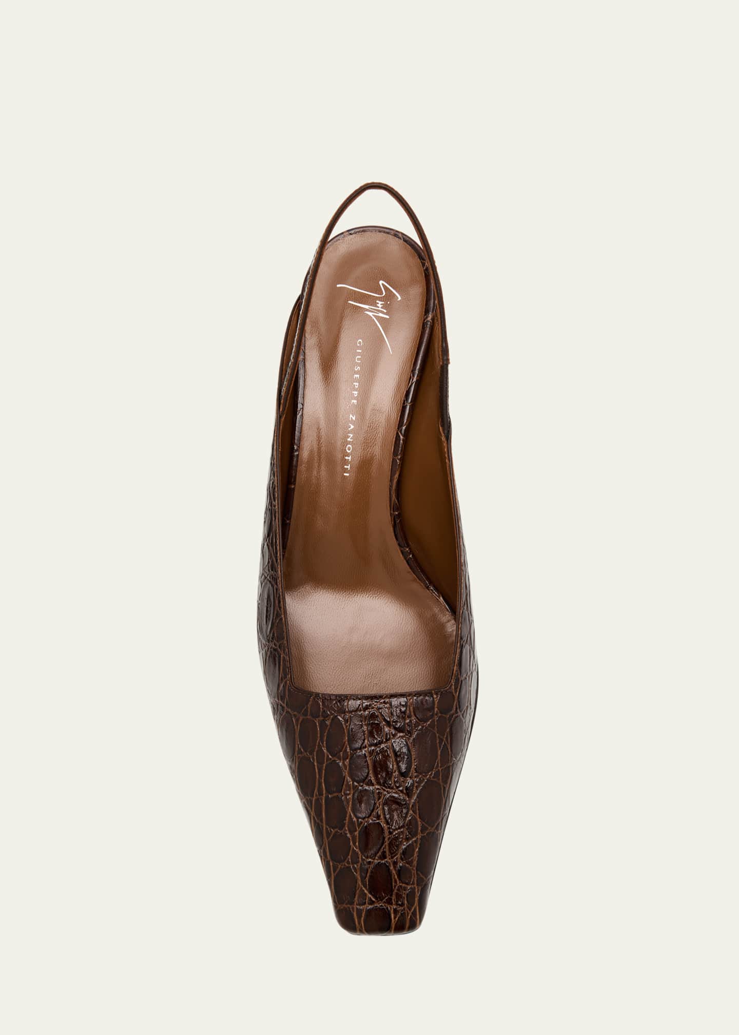 Giuseppe Zanotti Morpheus Croc-Printed Leather Slingback Pumps Image 6 of 6