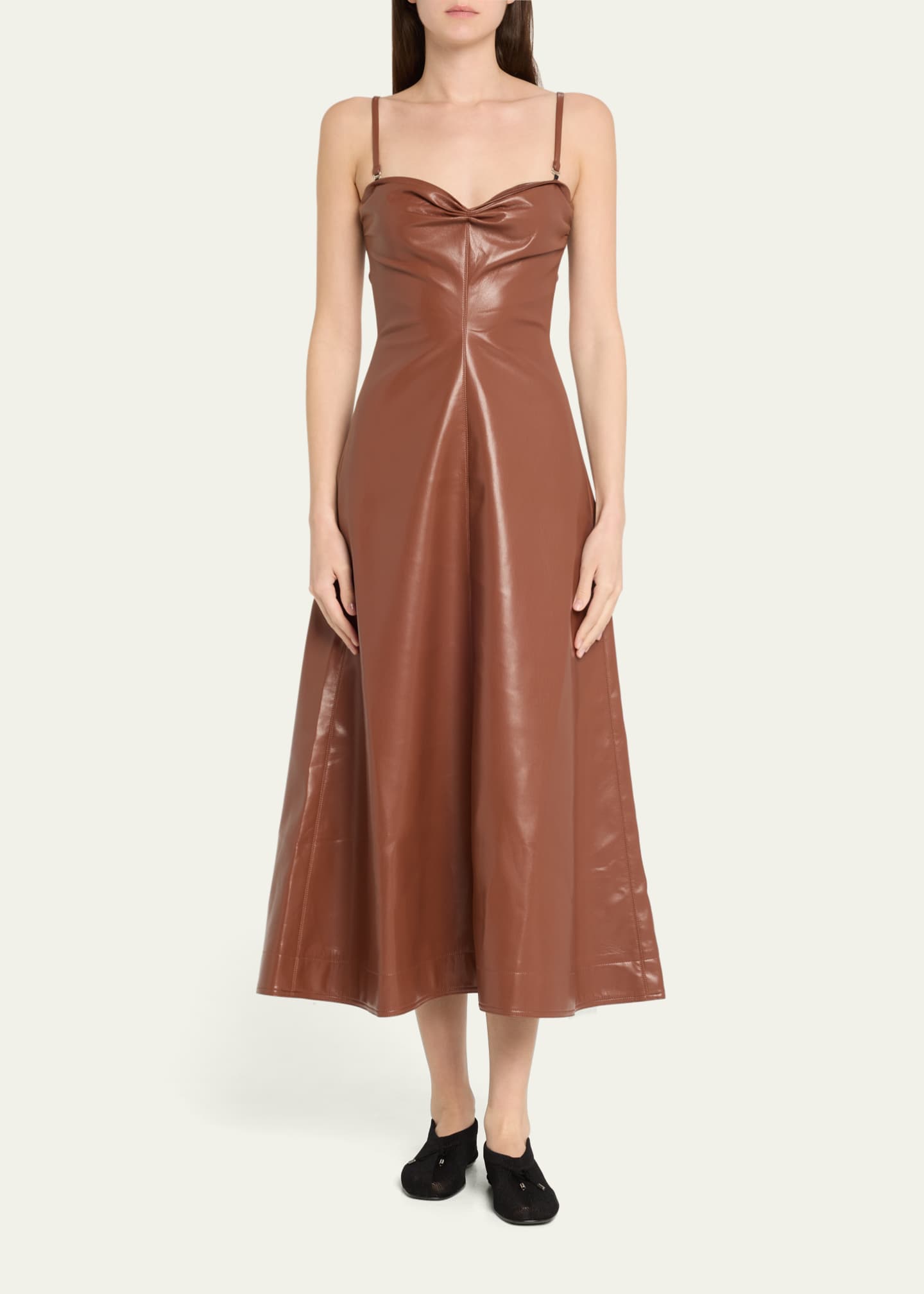 Nanushka Iwona Alt-Leather Midi Dress Image 2 of 5