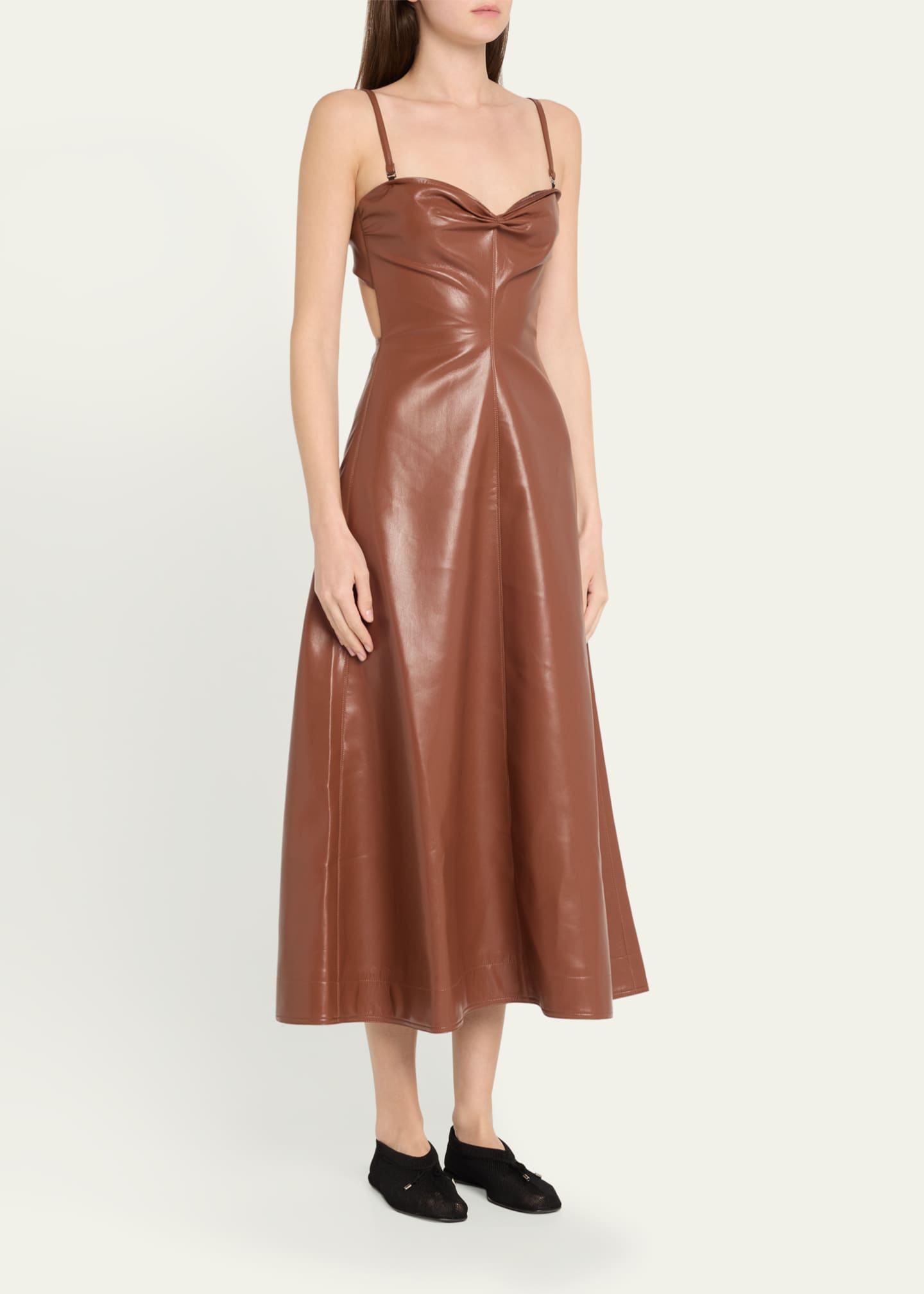 Nanushka Iwona Alt-Leather Midi Dress Image 4 of 5
