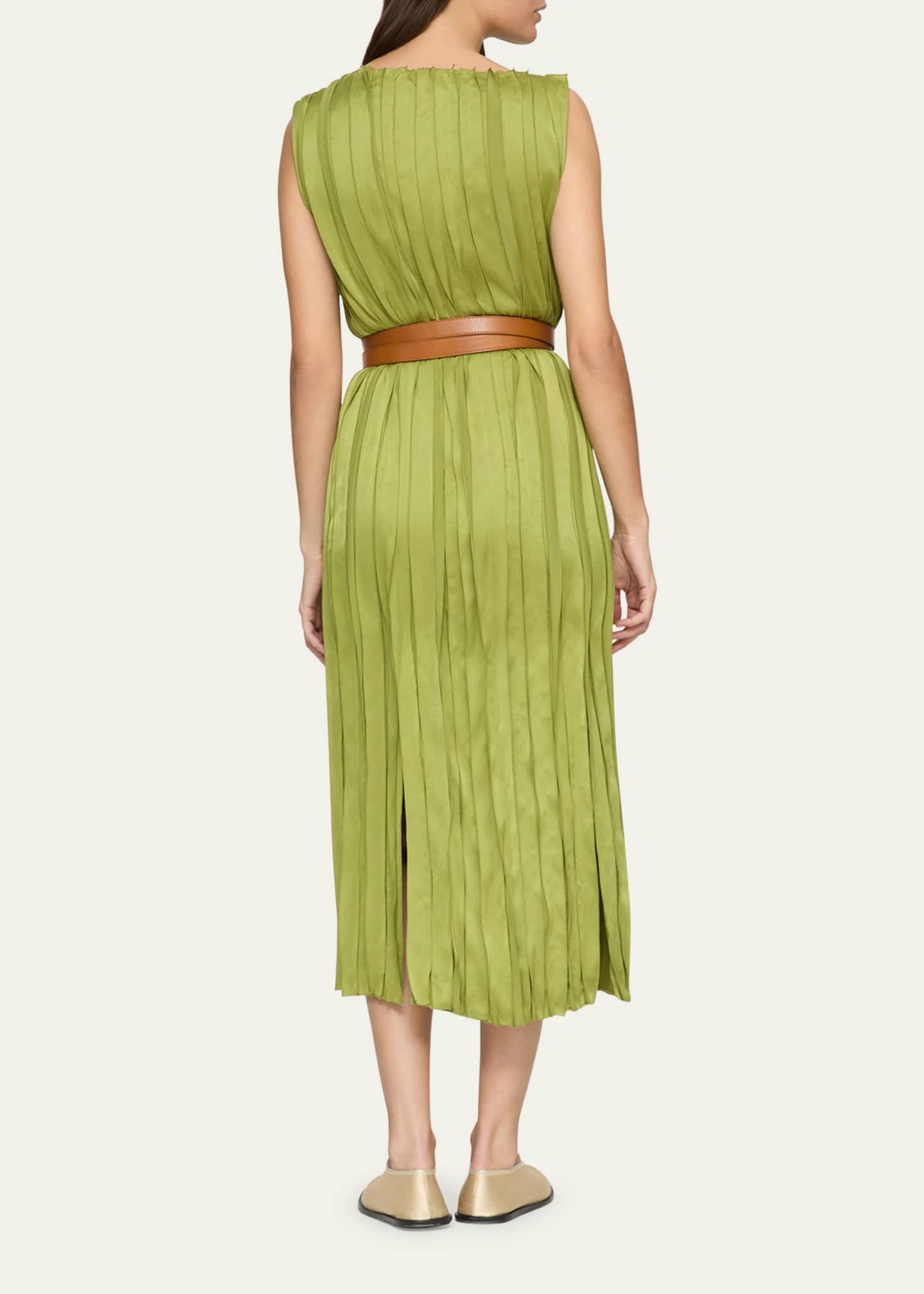 Lafayette 148 New York Sleeveless Self-Paneled Midi Dress Image 3 of 5