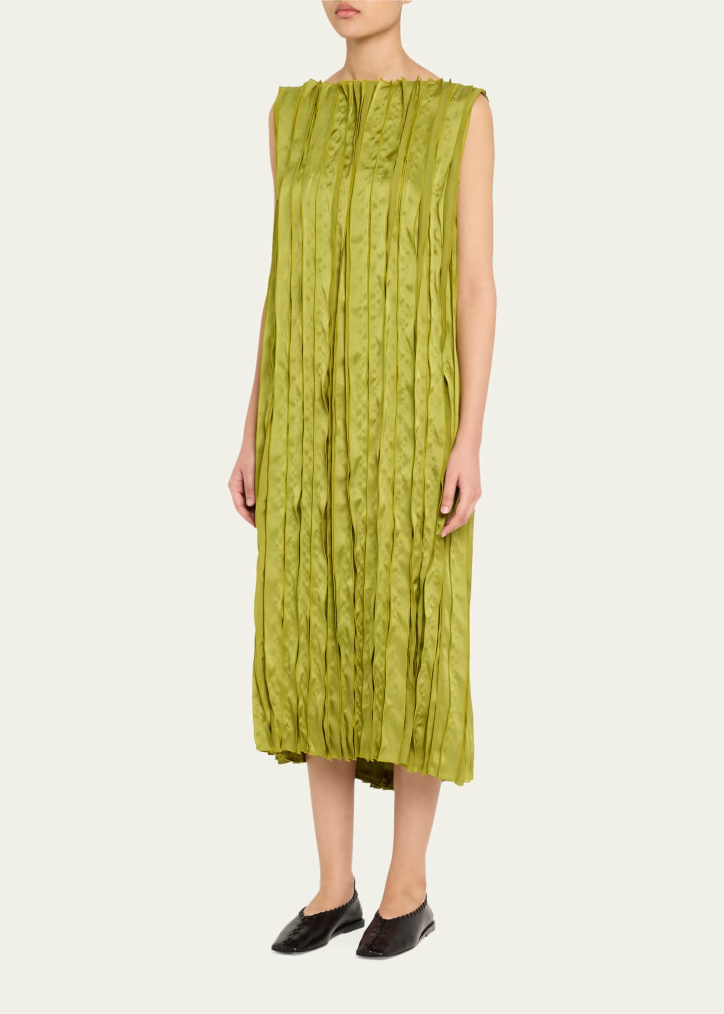 Lafayette 148 New York Sleeveless Self-Paneled Midi Dress Image 4 of 5